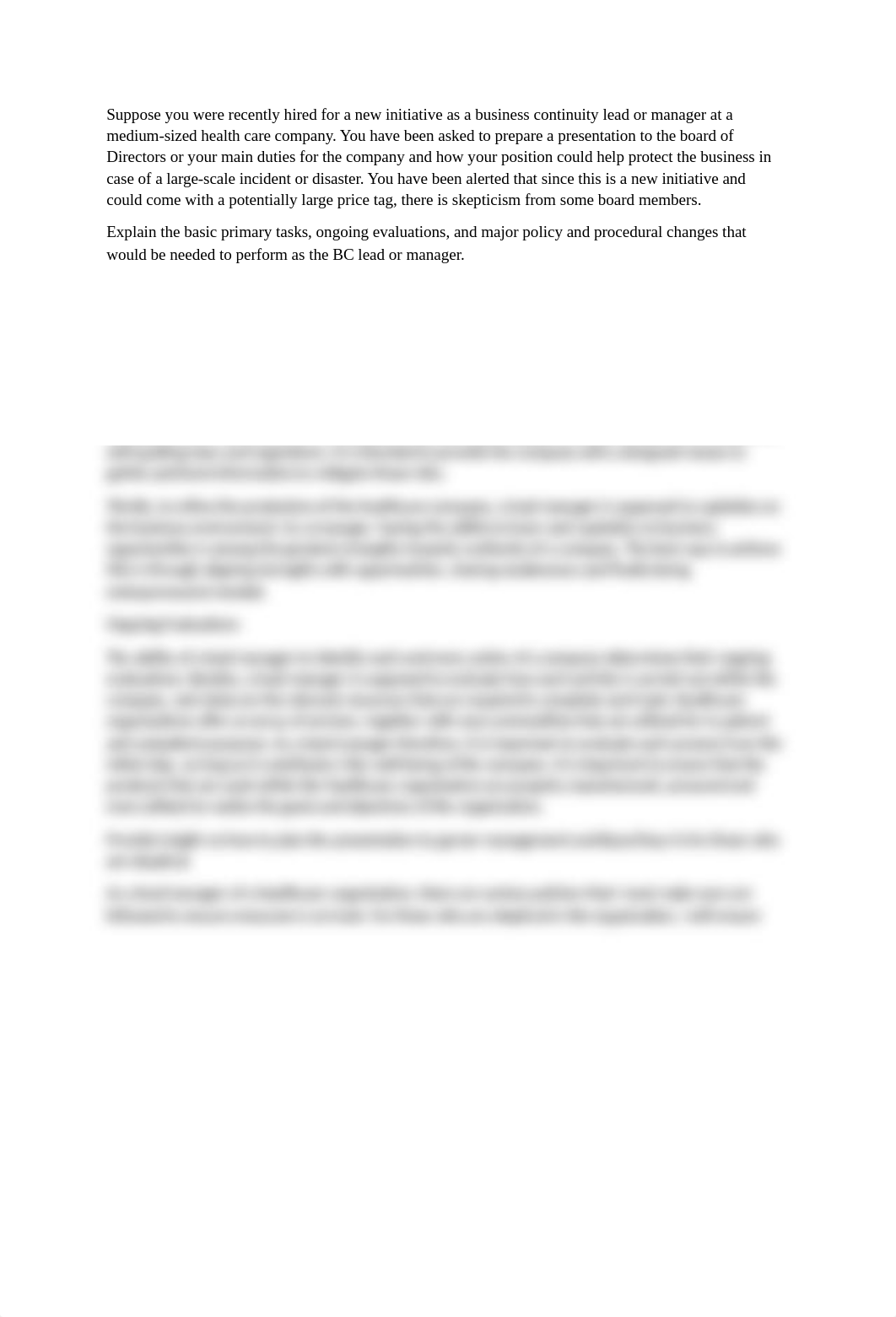 Suppose you were recently hired for a new initiative as a business continuity lead or manager at a m_dftsvvpy3h9_page1