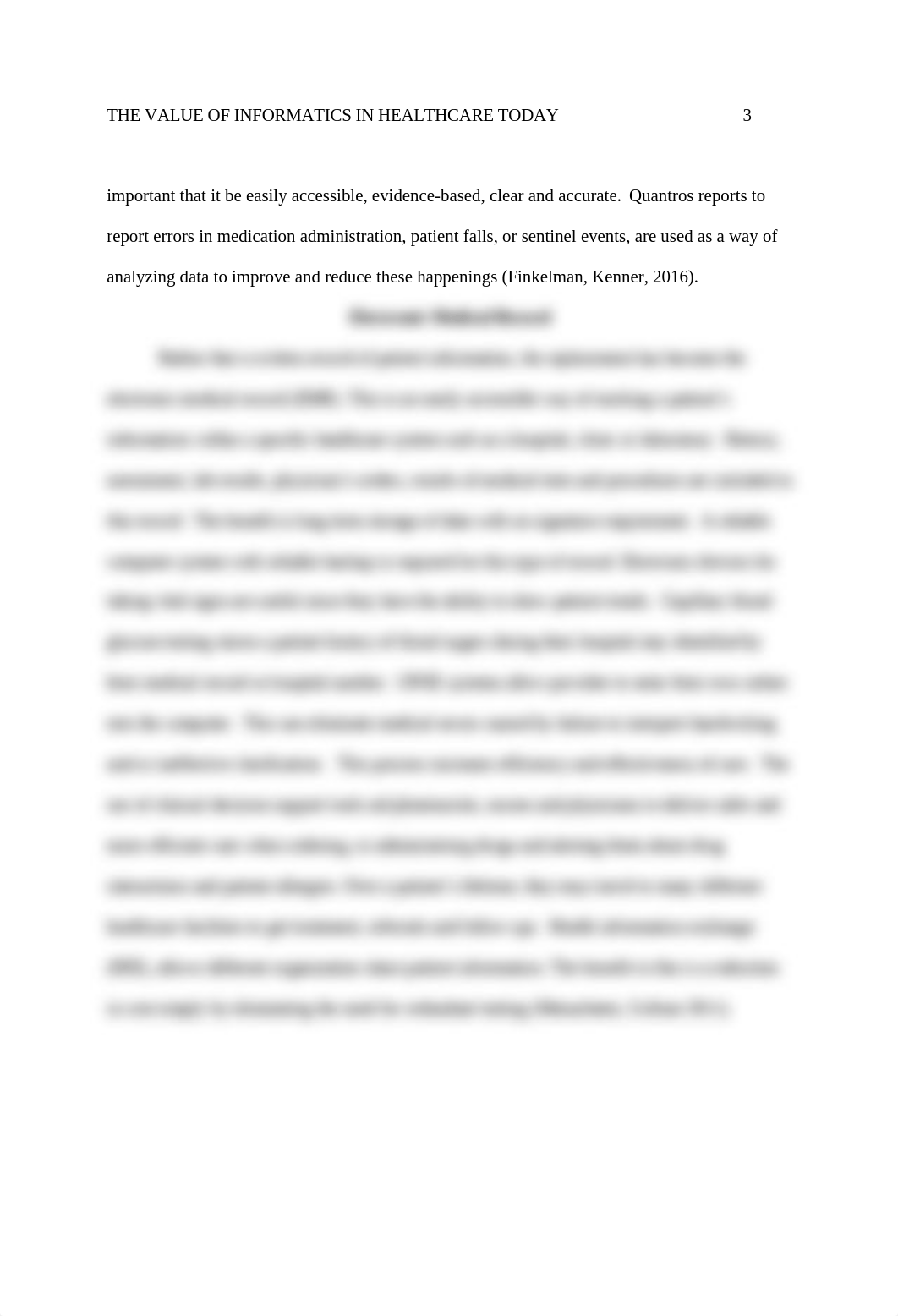 THE VALUE OF INFORMATICS IN  HEALTHCARE TODAY     2                          1.docx_dfu2zg08qcz_page4