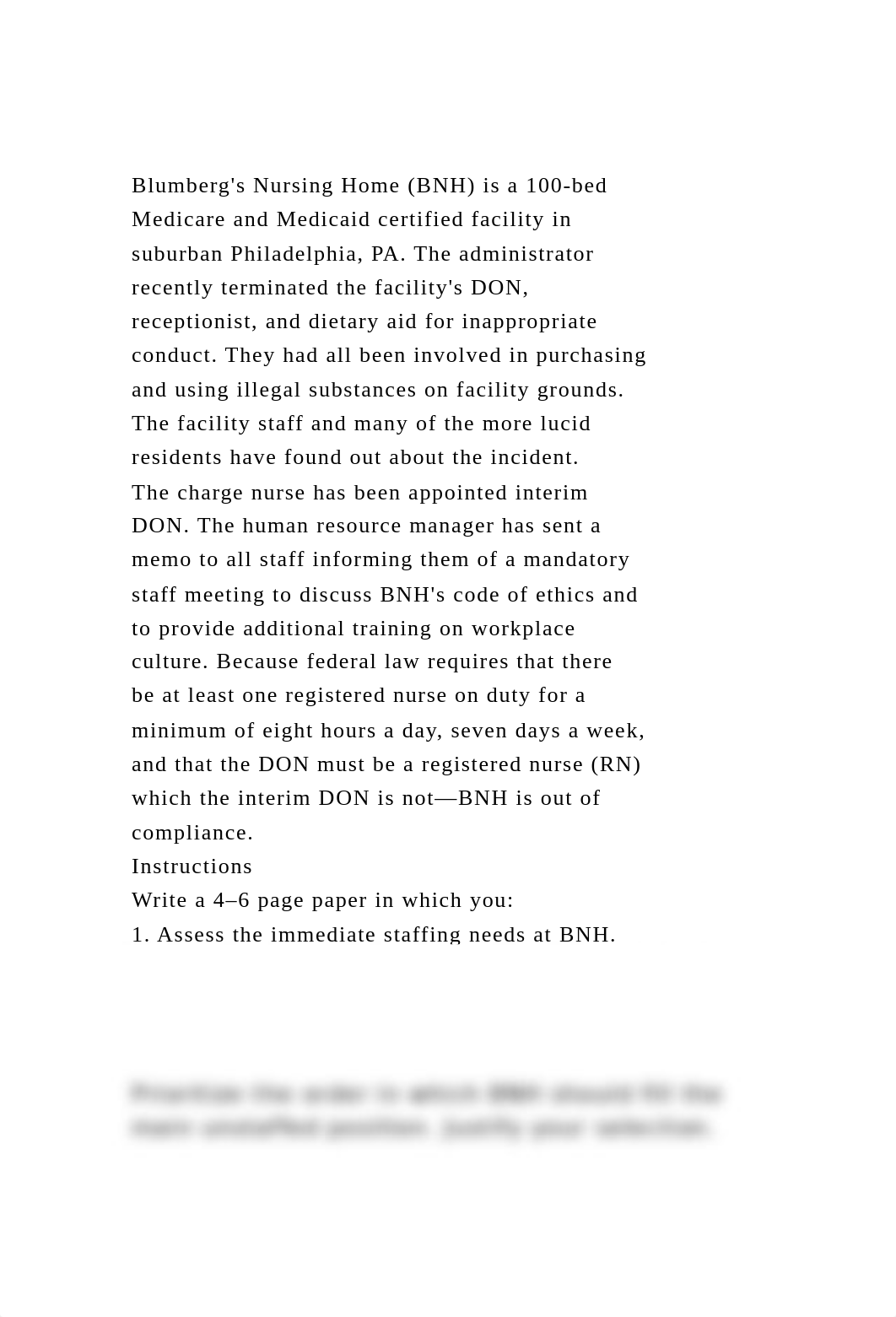 Blumbergs Nursing Home (BNH) is a 100-bed Medicare and Medicaid c.docx_dfujgt0cis5_page2