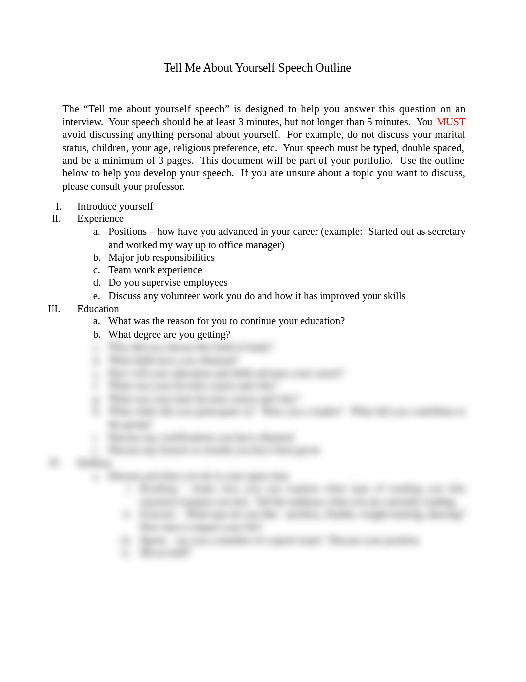 Tell Me About Yourself Speech Outline.docx_dfv1mjjavww_page1