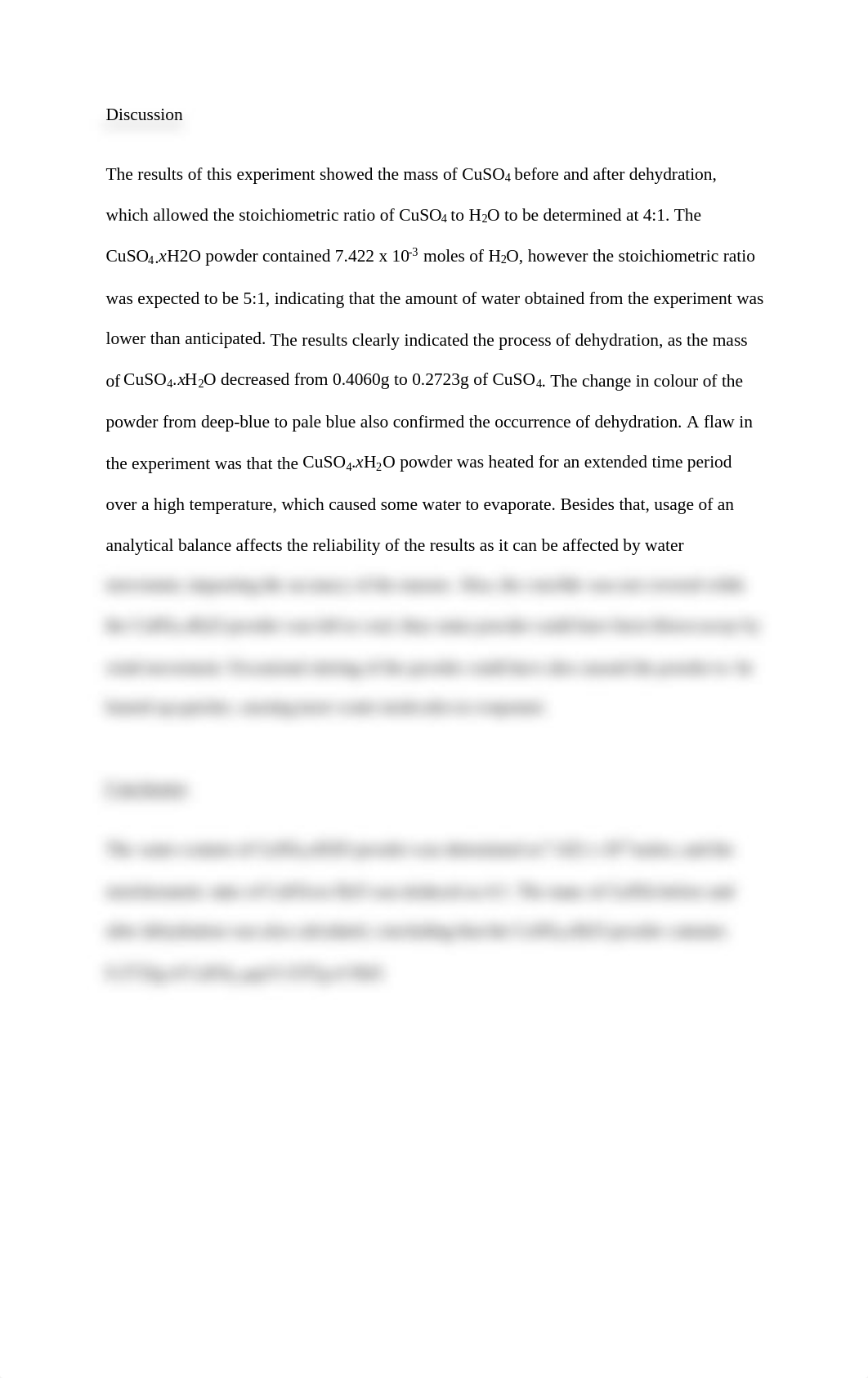 The stoichiometric ratio of CuSO4 to H2O was accurately determined by.pdf_dfvcpqeyav8_page1