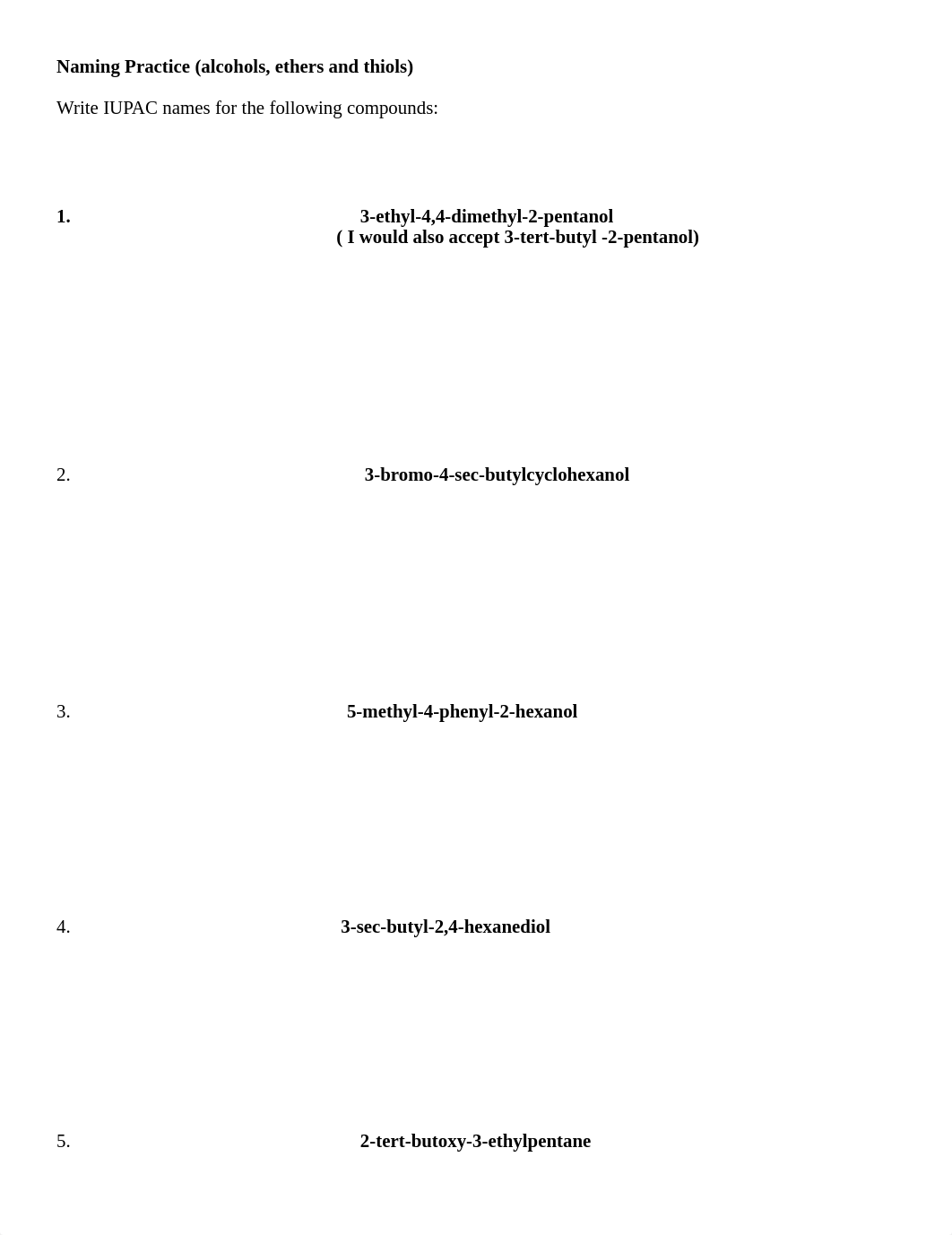 Naming Practice (alcohols, ethers, and thiols)_KEY.pdf_dfvs3y6msw8_page1