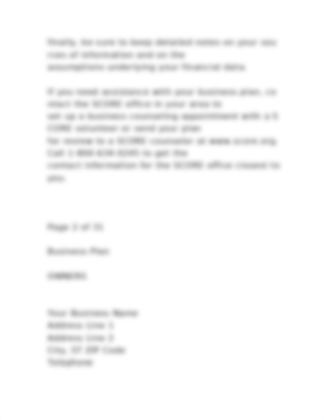 Page 1 of 31 Business Plan for a Startup Business The bu.docx_dfw12ammqny_page4