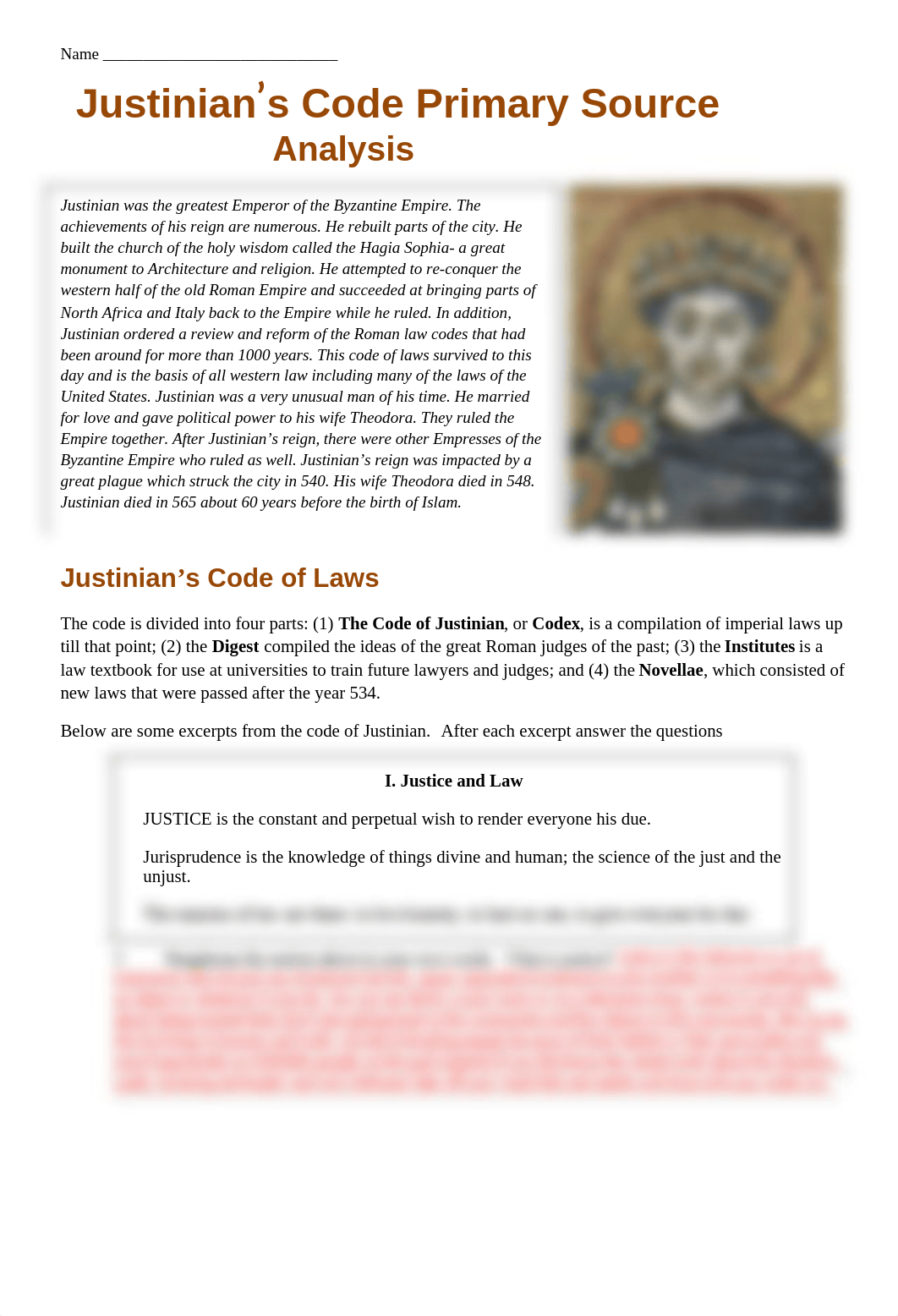 The Byzantine Empire -Justinian DBQ (1) allen pierre.doc_dfw4ia2bu5k_page1