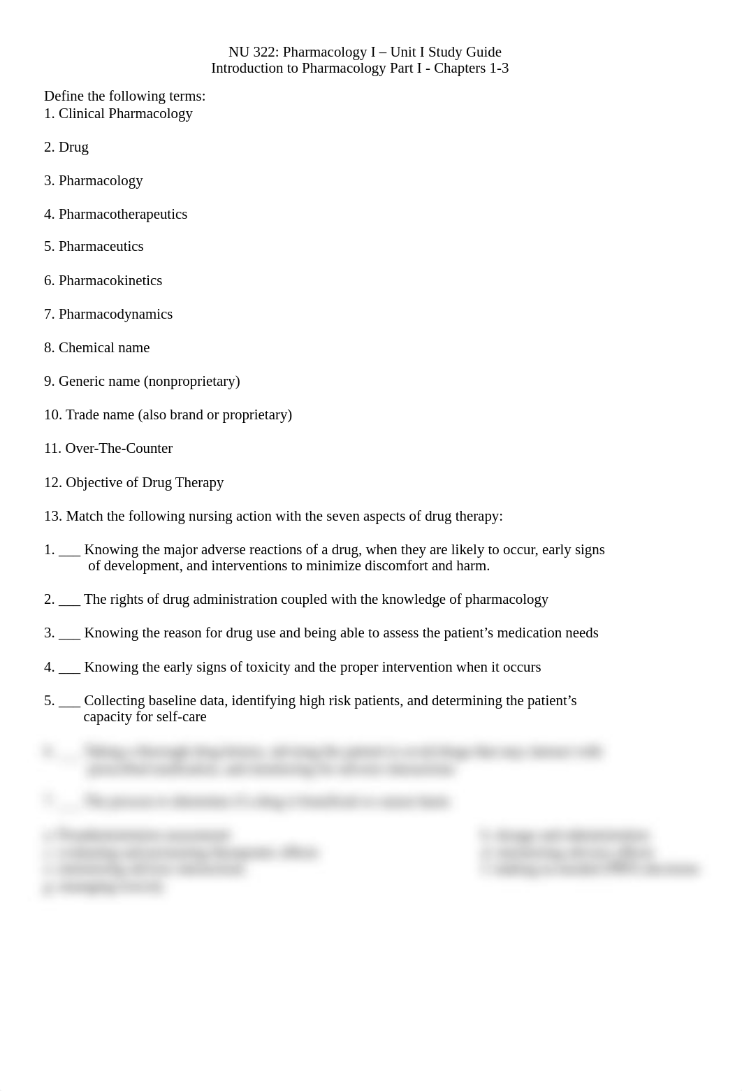 Pharmacology Unit I Part I Study Guide.docx_dfwbltbbsxu_page1