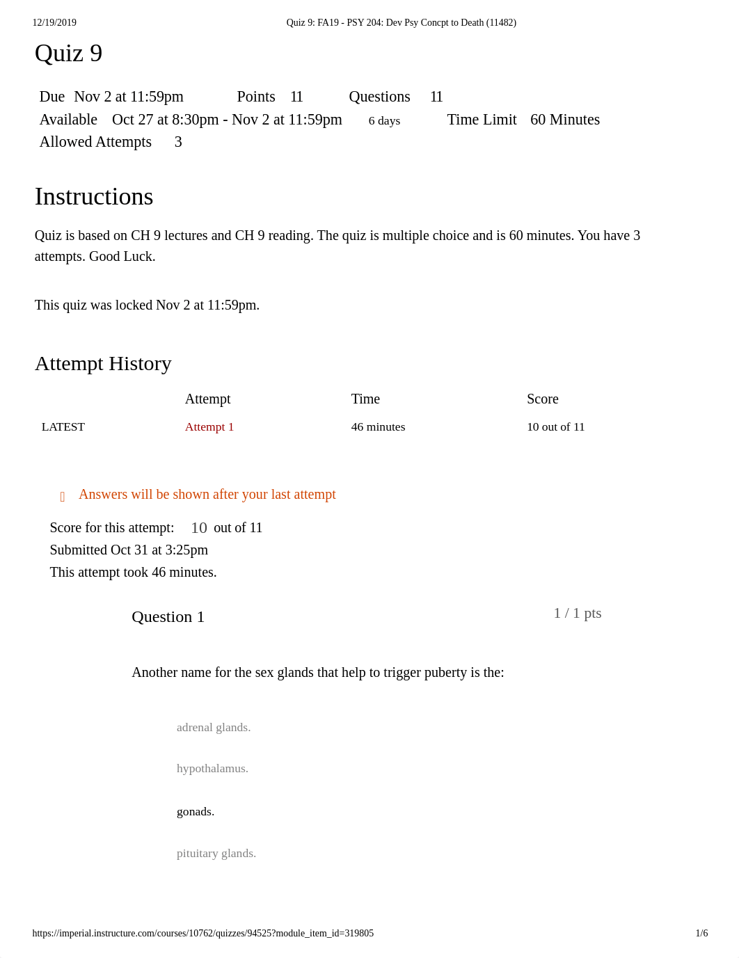 Quiz 9_ FA19 - PSY 204_ Dev Psy Concpt to Death (11482).pdf_dfwnzd7ti3c_page1