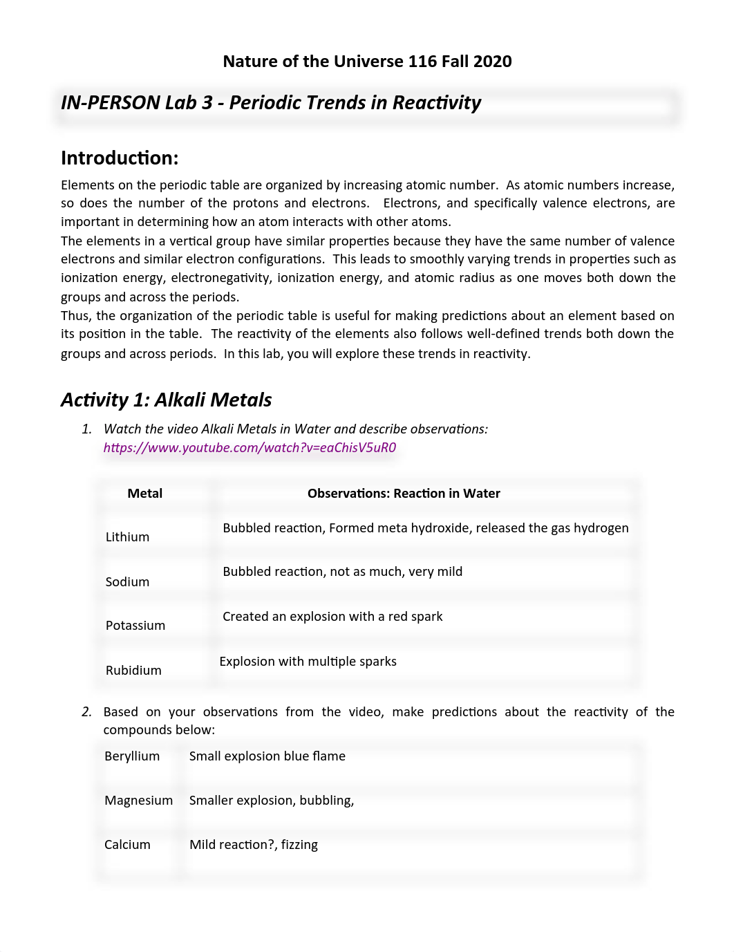 Lab 3 - Chemical Properties of Elements and periodic table.pdf_dfxncskp0v8_page1