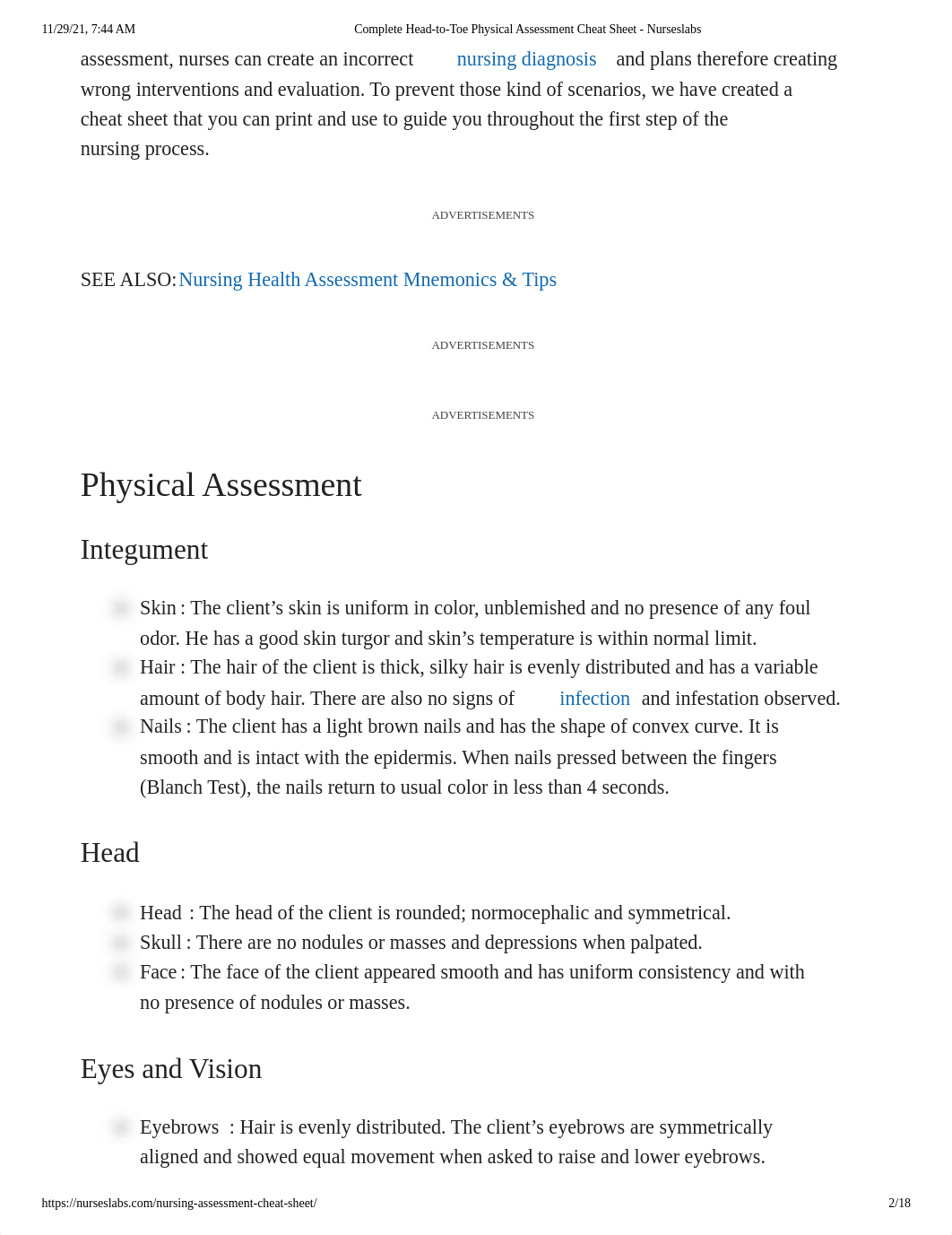 Complete Head-to-Toe Physical Assessment Cheat Sheet - Nurseslabs.pdf_dfxs9ffegqz_page1