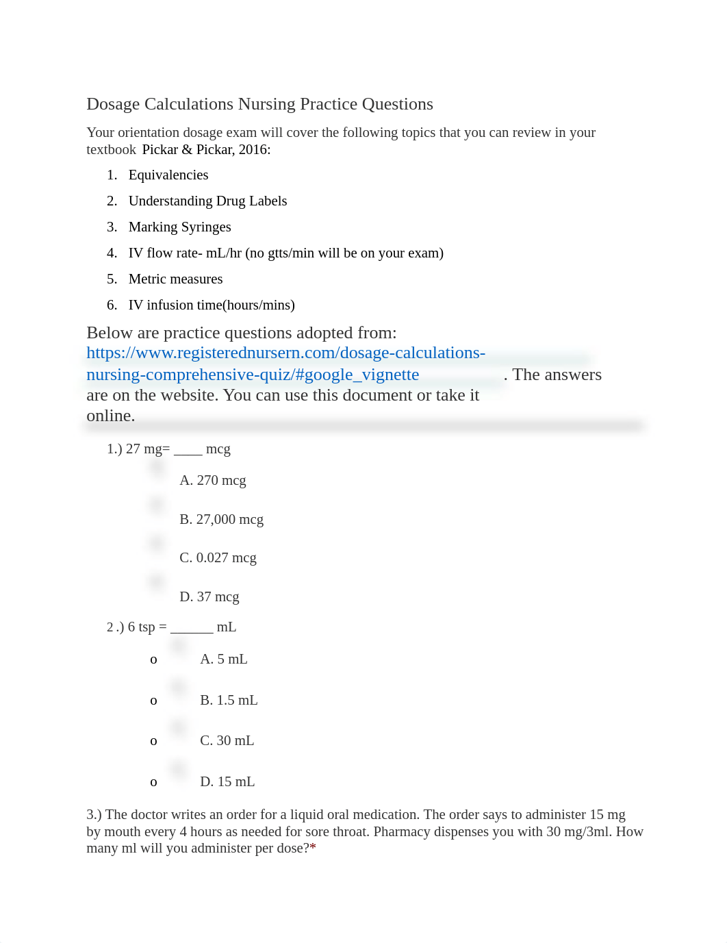 Dosage Calculations Nursing Practice Questions.docx_dfxwukxi47a_page1