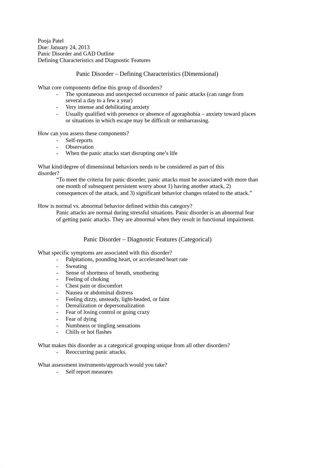 Outline 1 - Panic Disorder and GAD - Defining Characteristics and Diagnostic Features_dfxysp7i5j3_page1