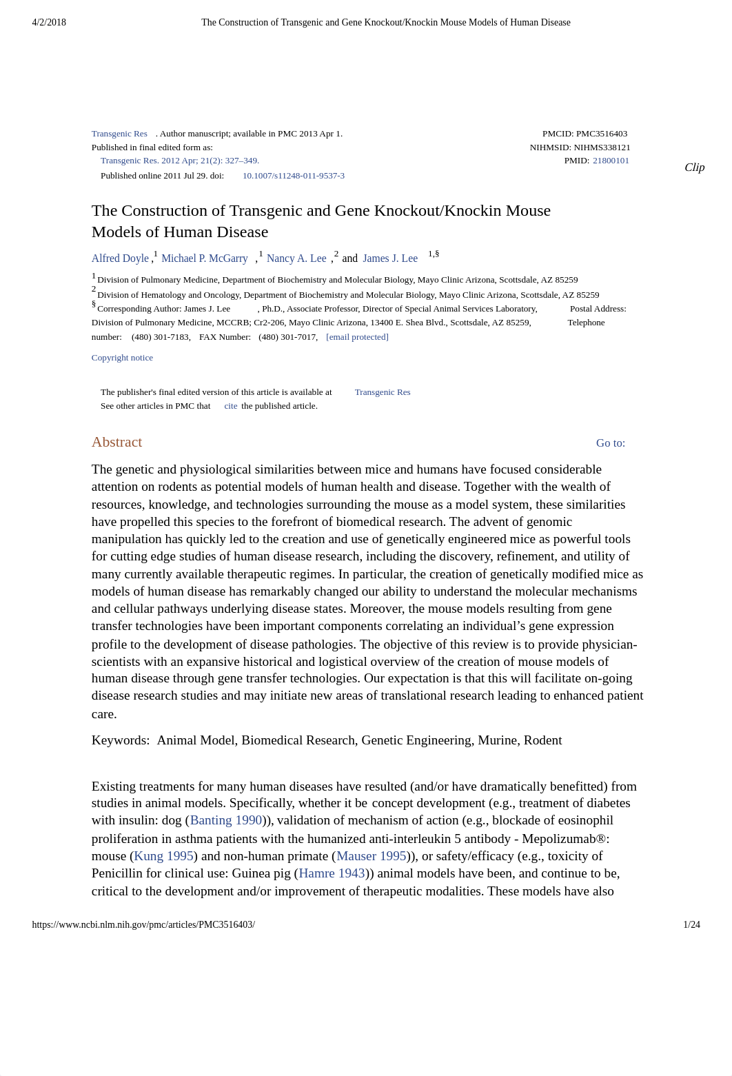 The Construction of Transgenic and Gene Knockout_Knockin Mouse Models of Human Disease.pdf_dfy4ufkeuhg_page1