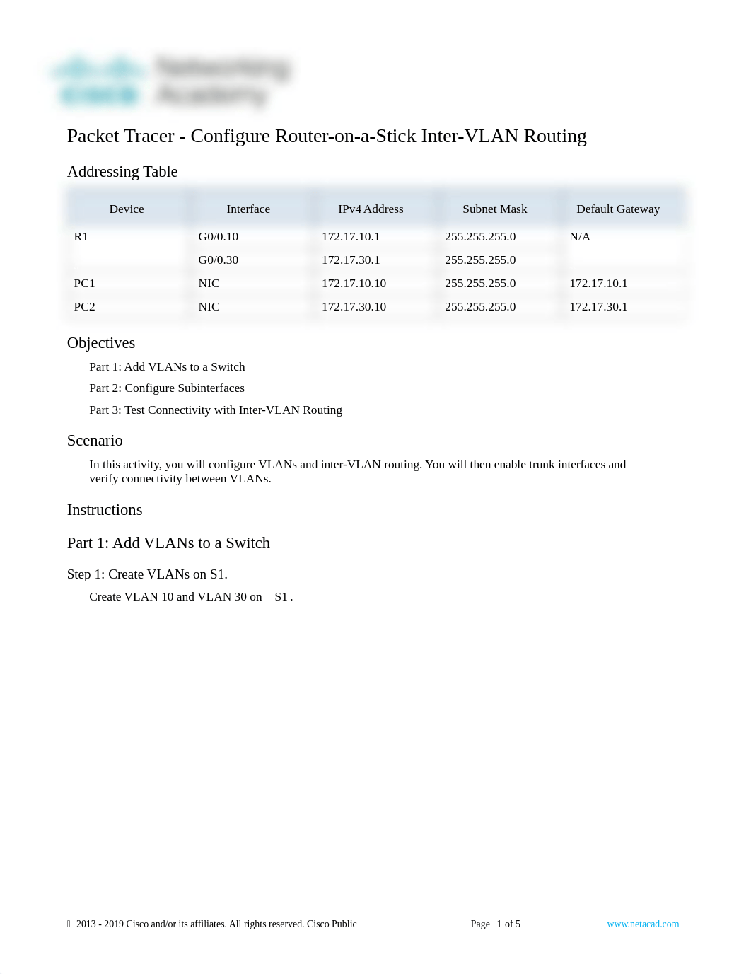 4.2.7 Packet Tracer - Configure Router-on-a-Stick Inter-VLAN Routing.docx_dfz7076rwjg_page1