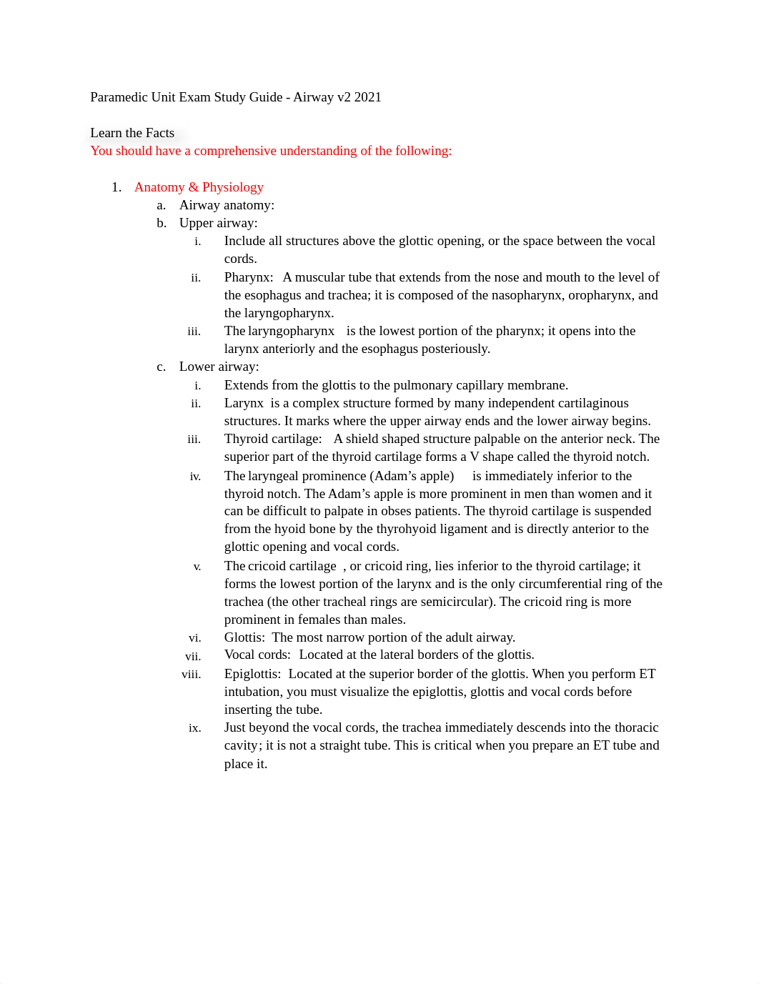 Paramedic Unit Exam Study Guide airway v2.docx_dfzdoxpaxos_page1