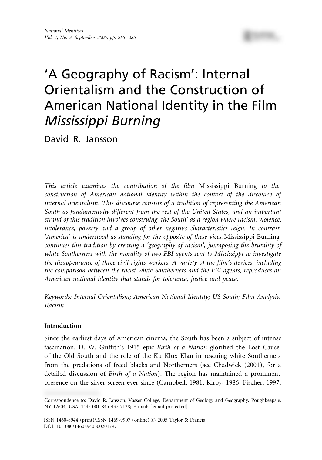 'A Geography of Racism'- Internal Orientalism and the Construction of American National Identity in_dfziwm9i7xq_page1