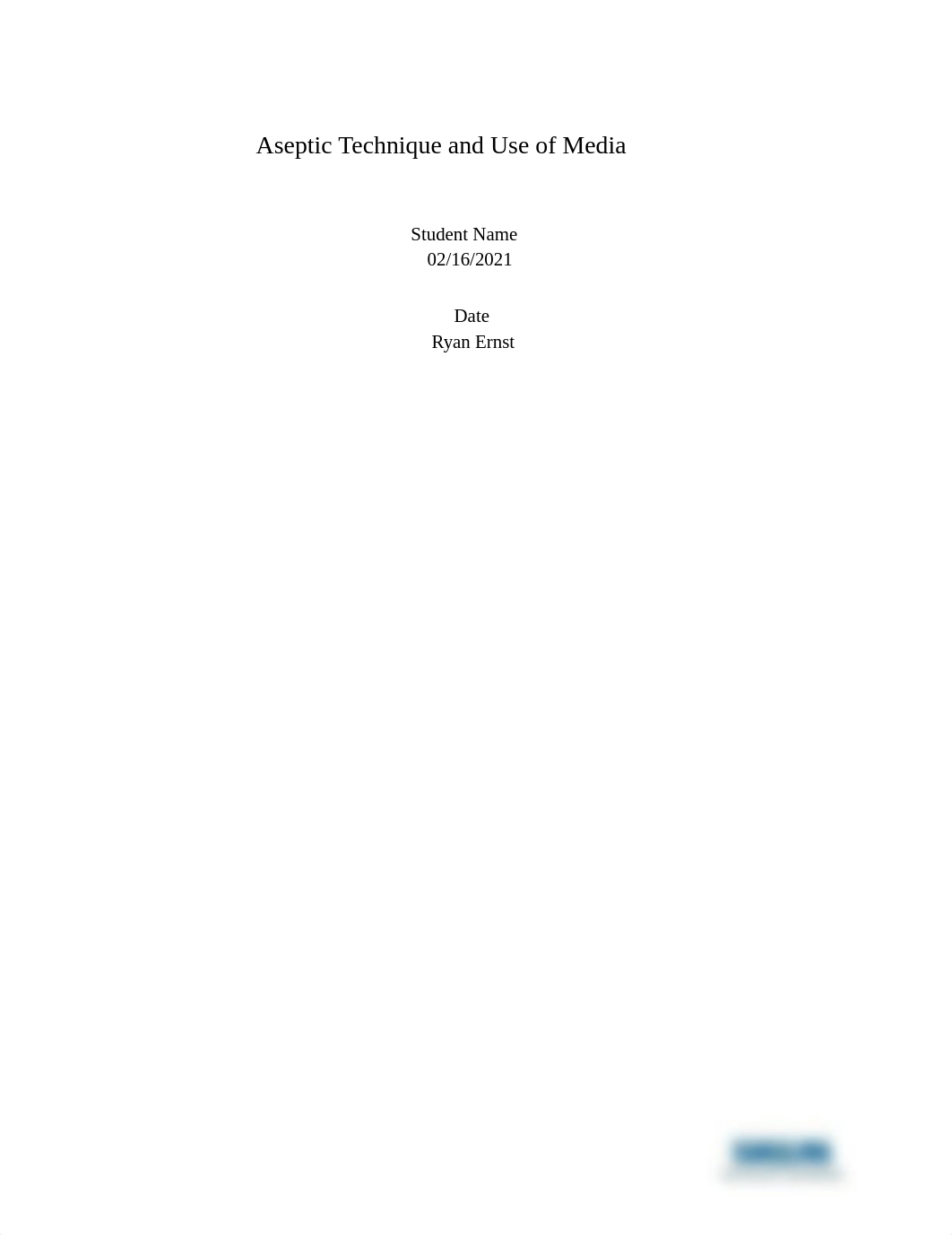 Lab Report 2 Aseptic Technique and Use of Media.pdf_dfzs63wbw08_page1