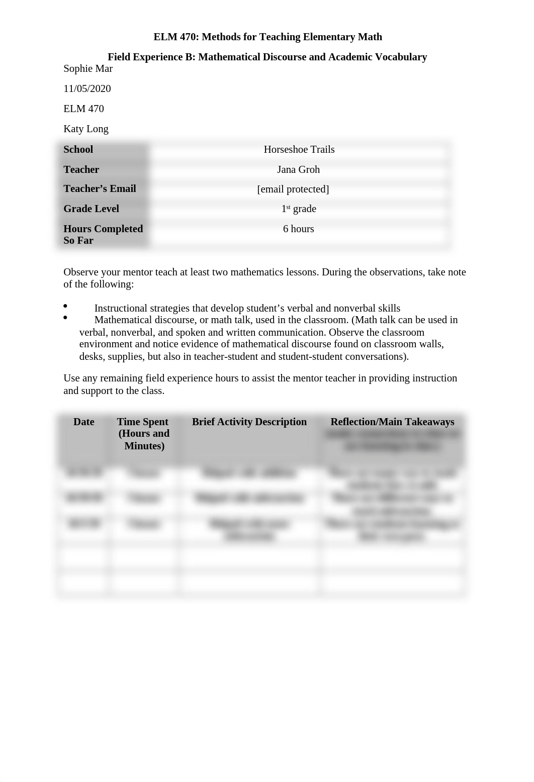 ELM 470 Field Experience B - Mathematical Discourse and Academic Vocabulary Template.docx_dg09o7yrygt_page1