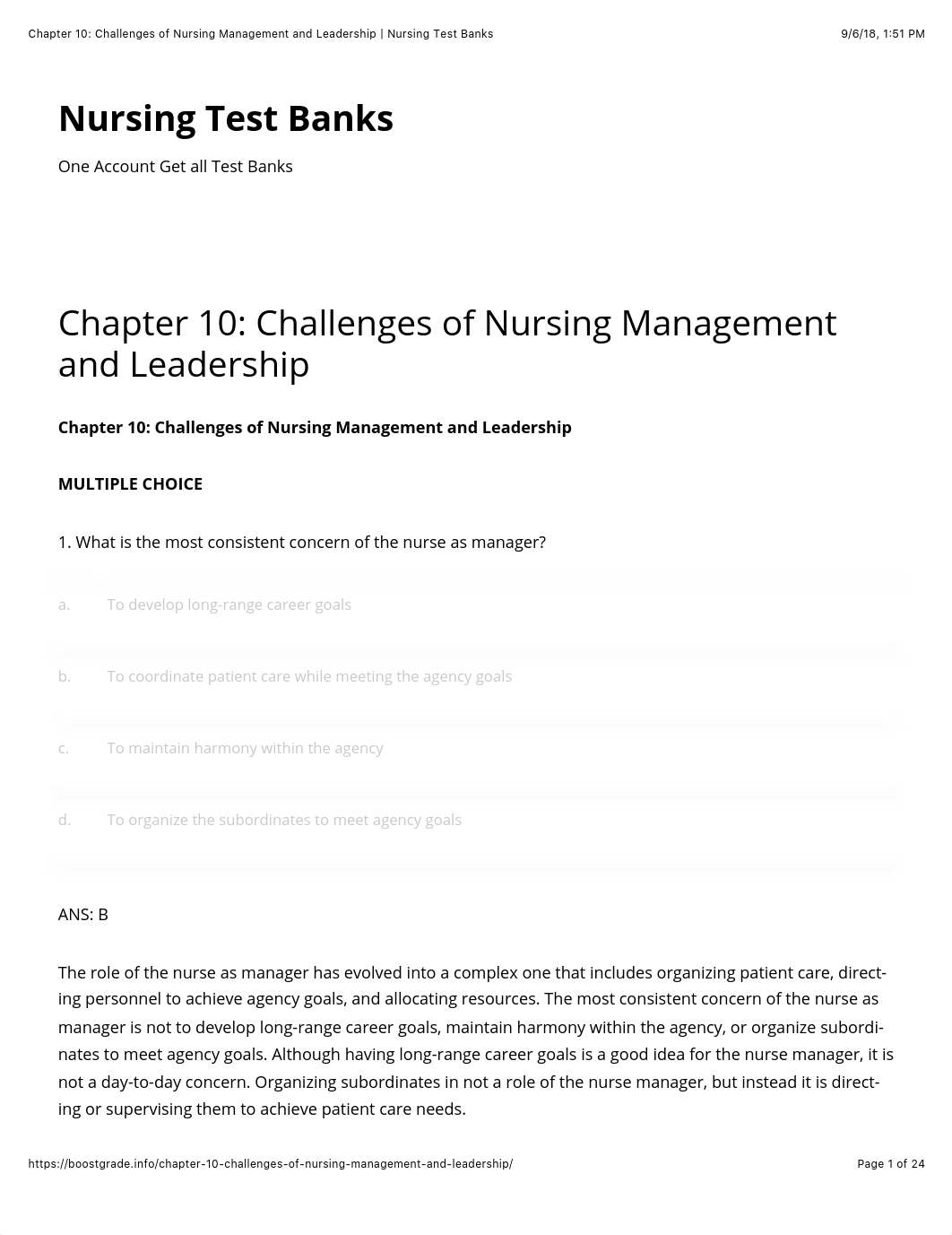 Chapter 10: Challenges of Nursing Management and Leadership | Nursing Test Banks.pdf_dg0f70dayar_page1