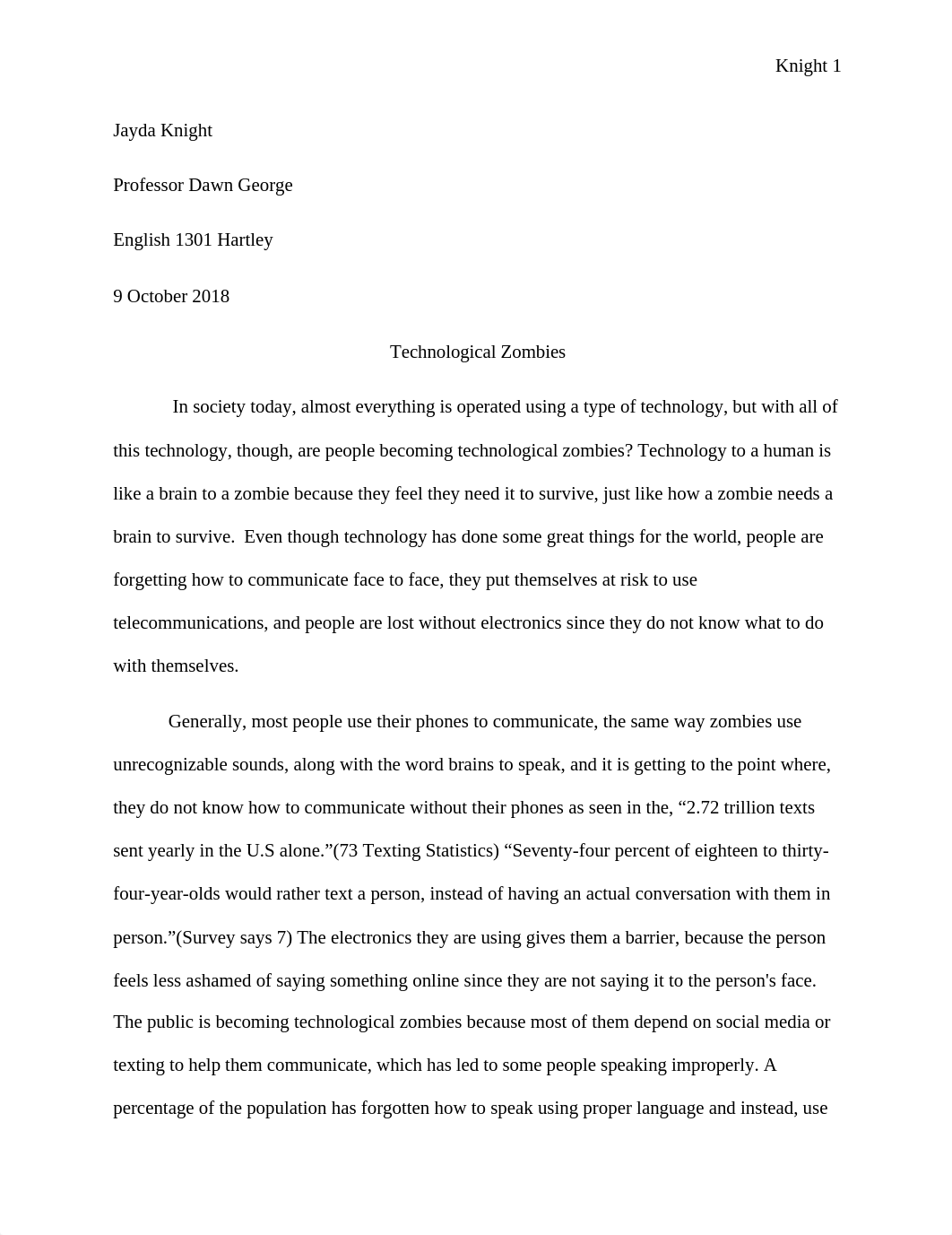 Argumentative Essay(Technological Zombies) Jayda Knight, Hartley.docx_dg181oedhot_page1