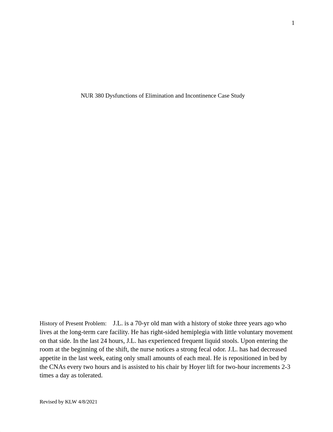 NUR 380 Dysfunctions of Elimination and Incontinence Case Study (1).docx_dg196zxggwh_page1