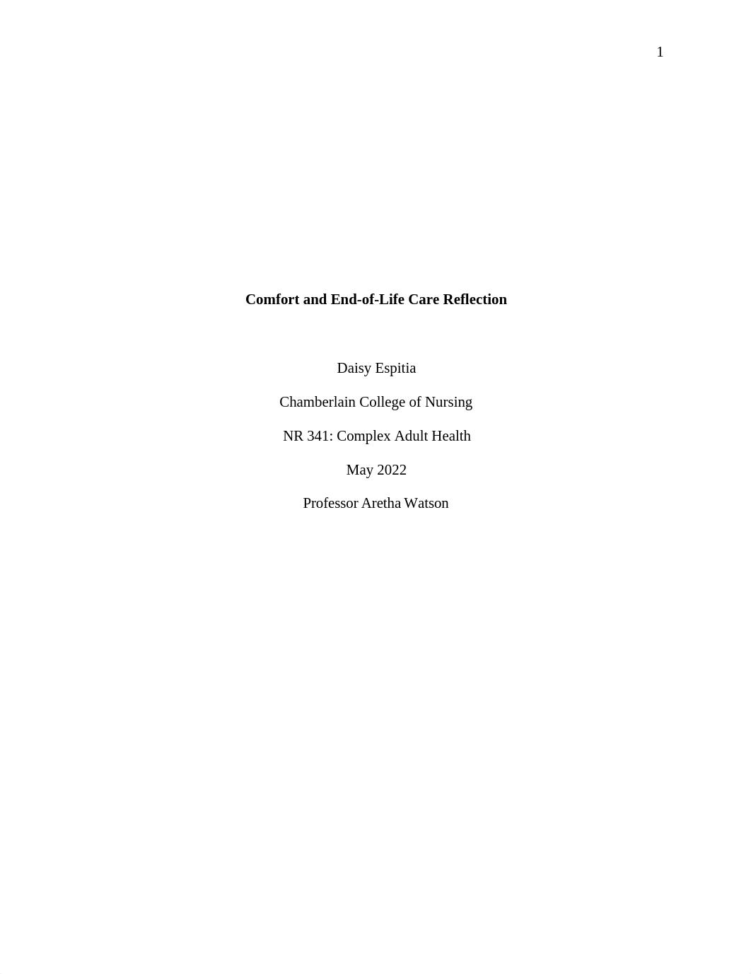 Comfort and End-of-Life Care Reflection.docx_dg1cjok11ii_page1