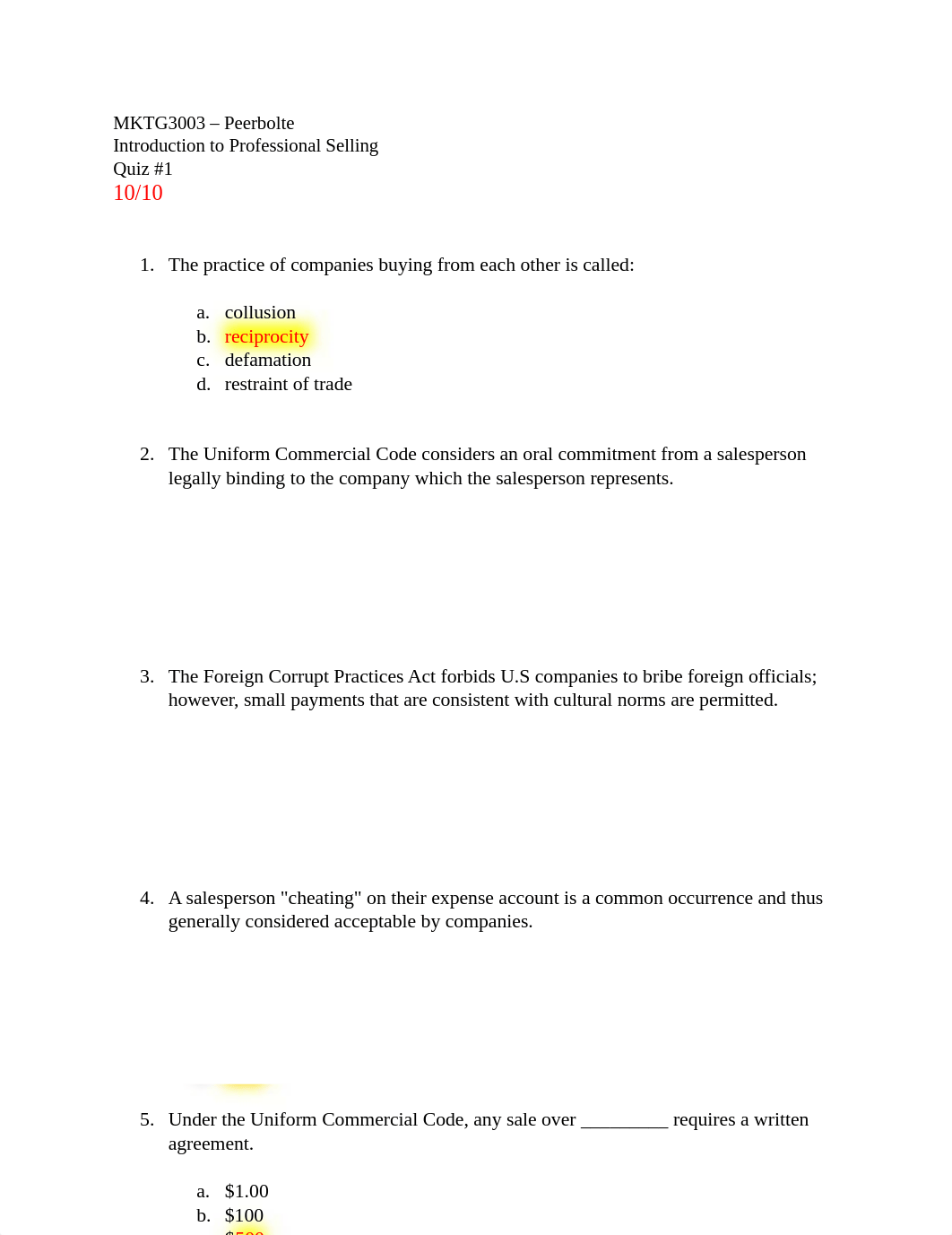 Quiz #1 - Intro to Professional Selling.docx_dg1ej0tl4c2_page1