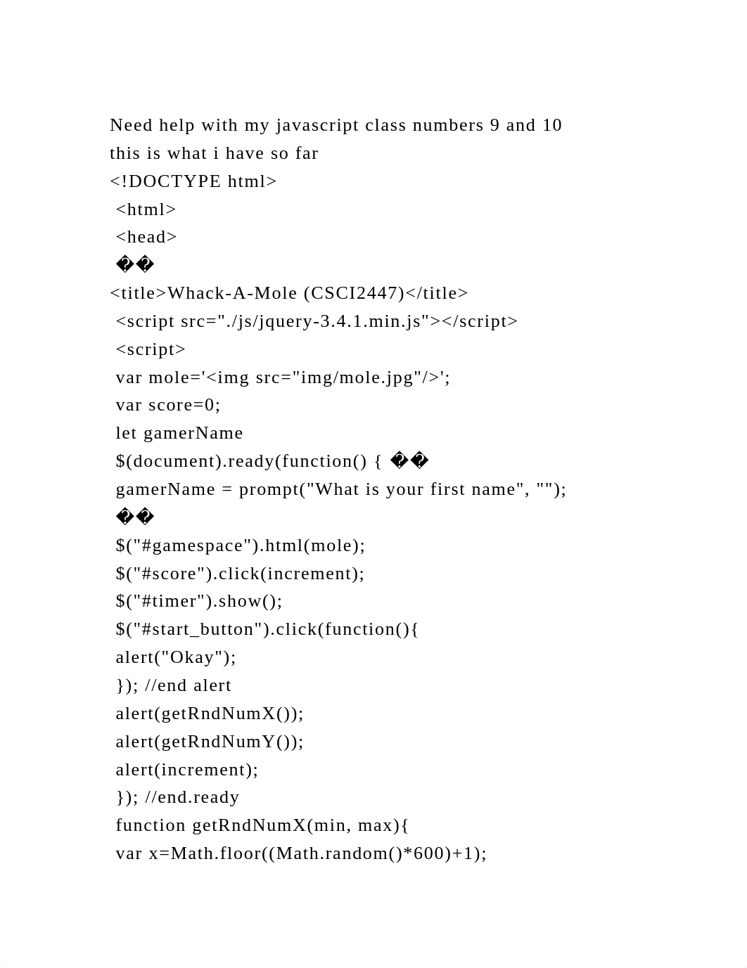 Need help with my javascript class numbers 9 and 10this is what i .docx_dg1km2plc17_page2