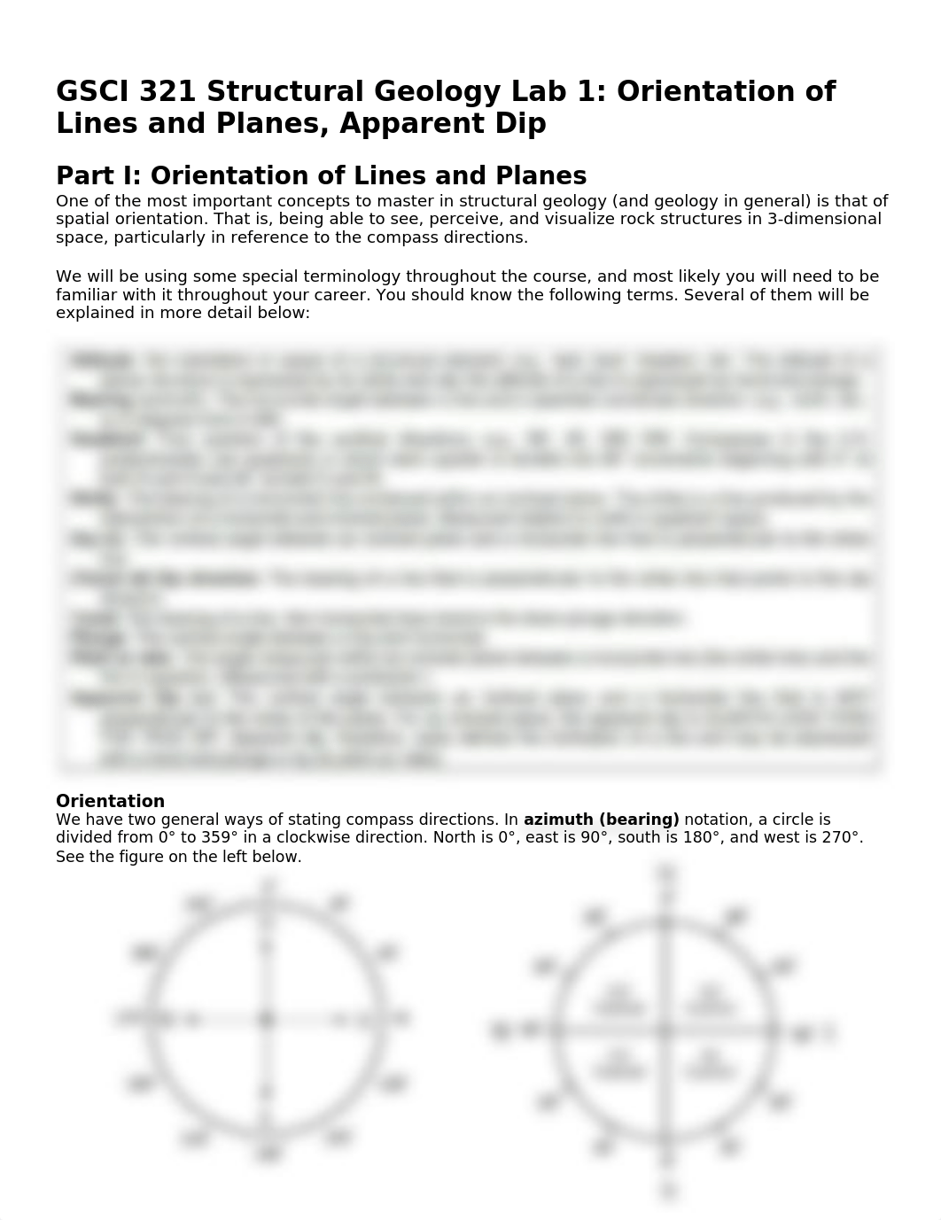 GSCI 321 Structural Geology Laboratory 1- Getting used to orientation data- Attitudes of Lines & Pla_dg1q6kg43x3_page1