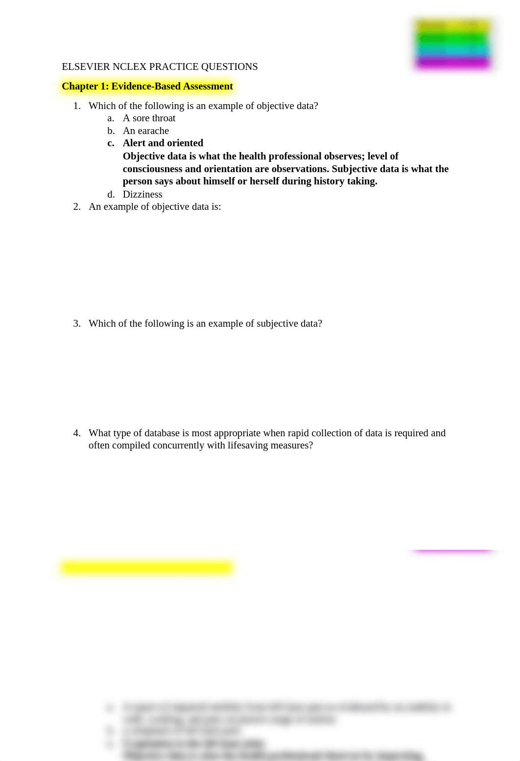 ELSEVIER NCLEX PRACTICE QUESTIONS.docx_dg1xn1d319k_page1