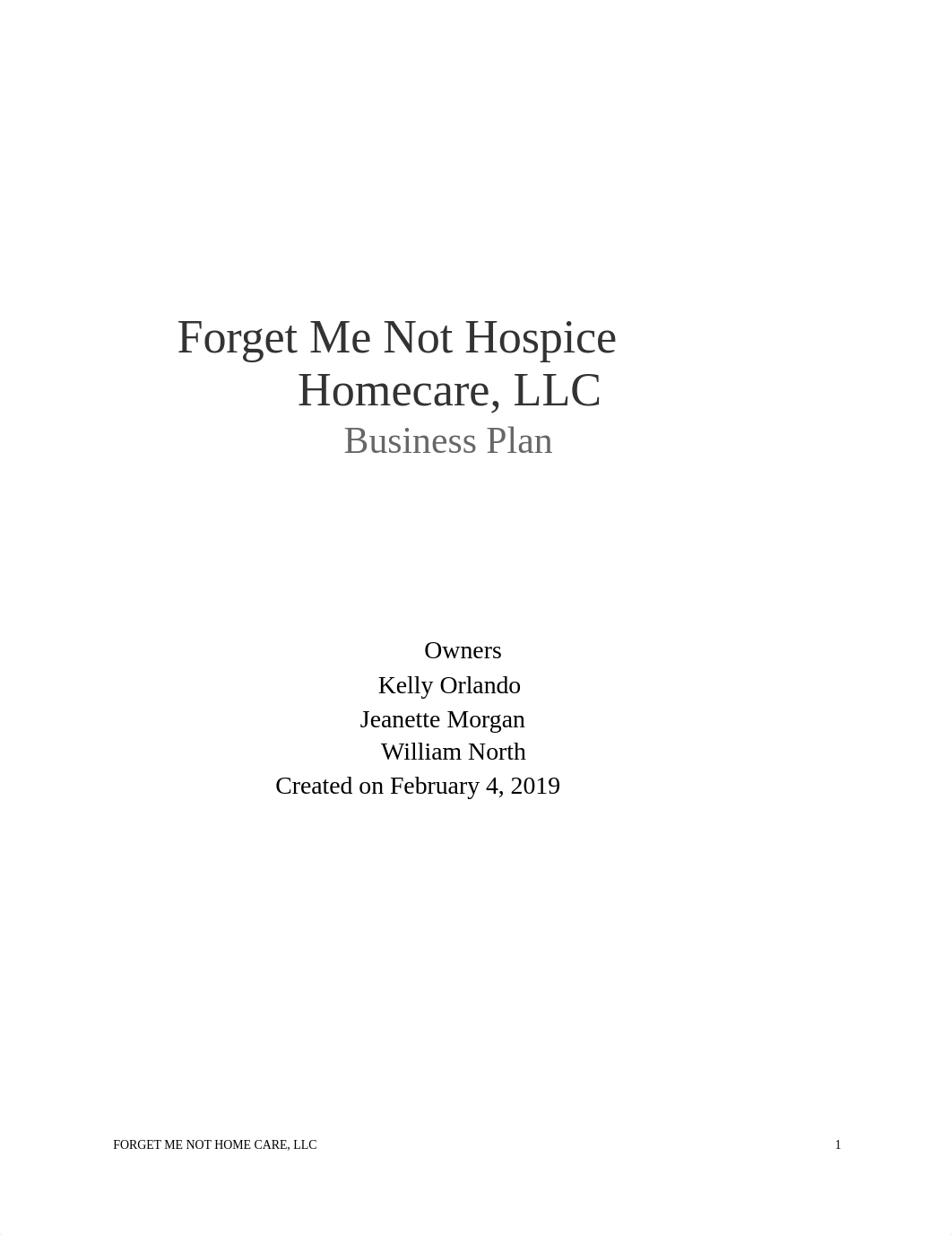 Forget Me Not Hospice Home Care Business Plan.doc_dg2lerx77e6_page1