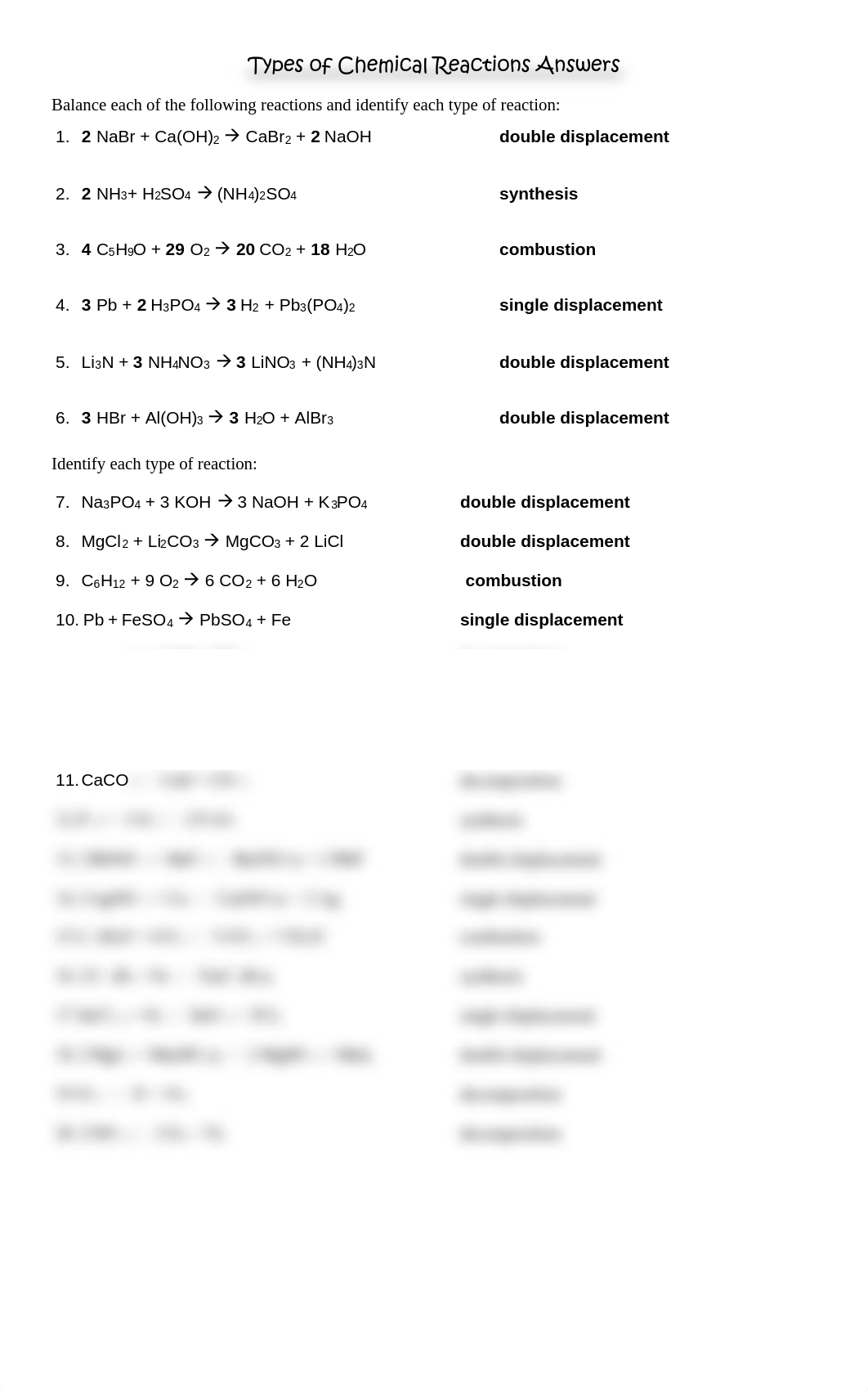 Chemical Reactions-Types of reactions with answers-1.pdf_dg31ecs4hz8_page1