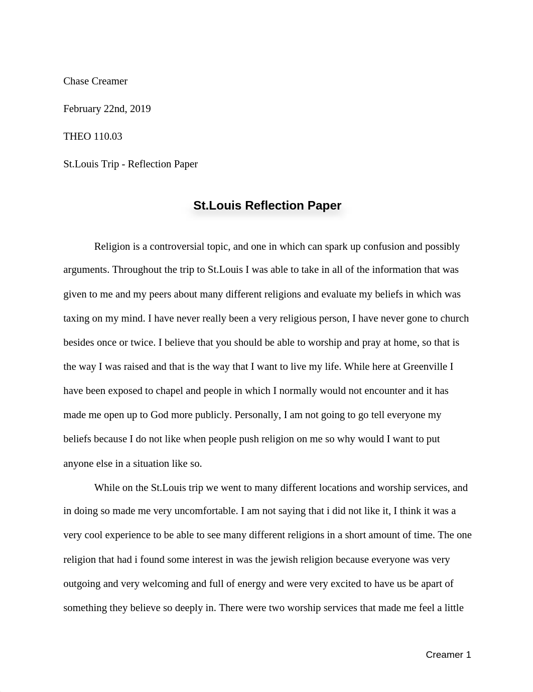 Theology St.Louis Trip - Reflection Paper.docx_dg3dwd97z6z_page1