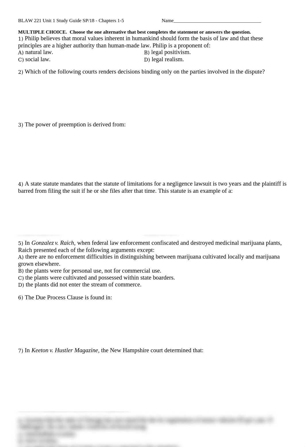 BLAW 221 Unit 1 Study Guide SP18.docx_dg3uci40gnb_page1