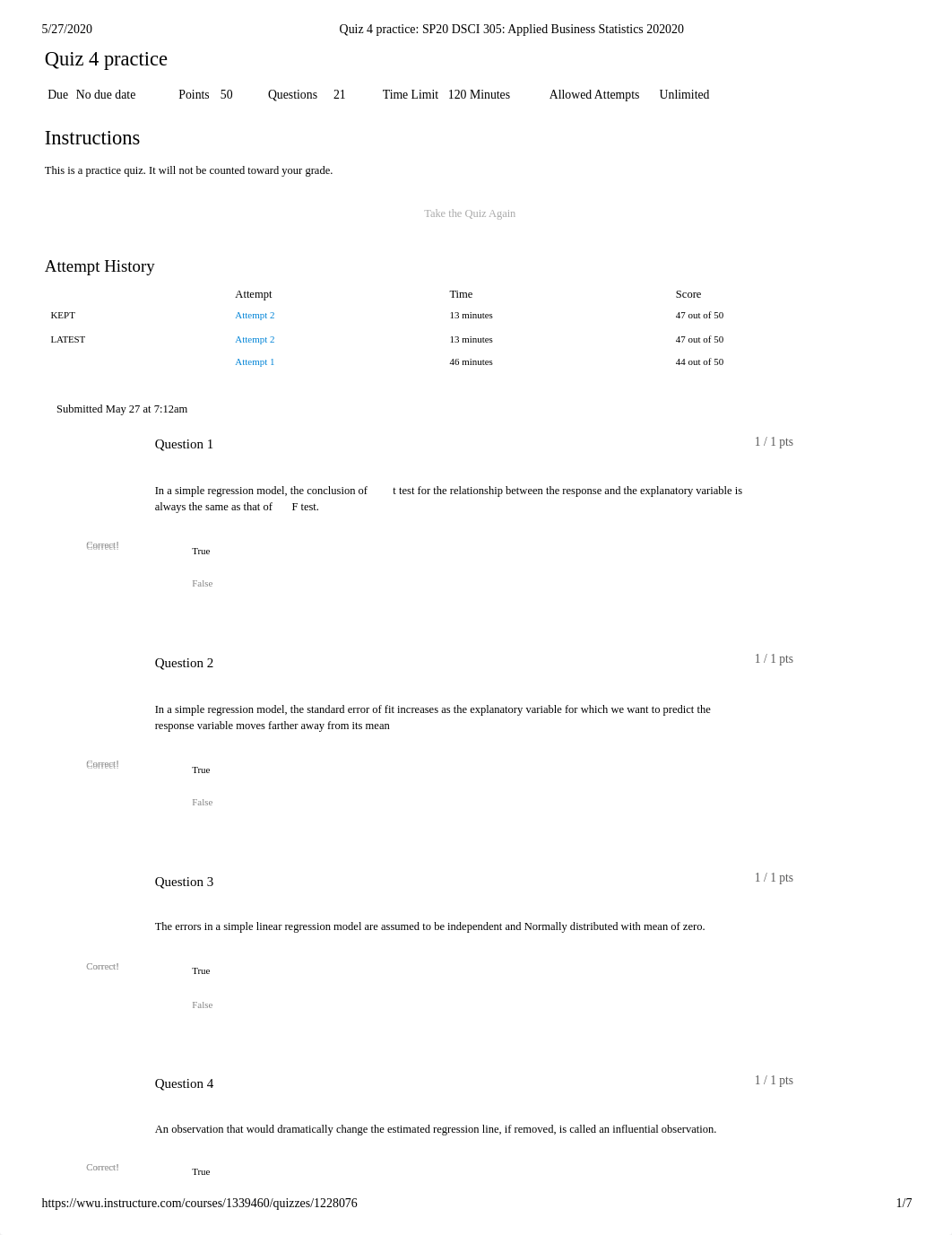 Quiz 4 practice_ SP20 DSCI 305_ Applied Business Statistics 202020.pdf_dg3z6szlj5i_page1