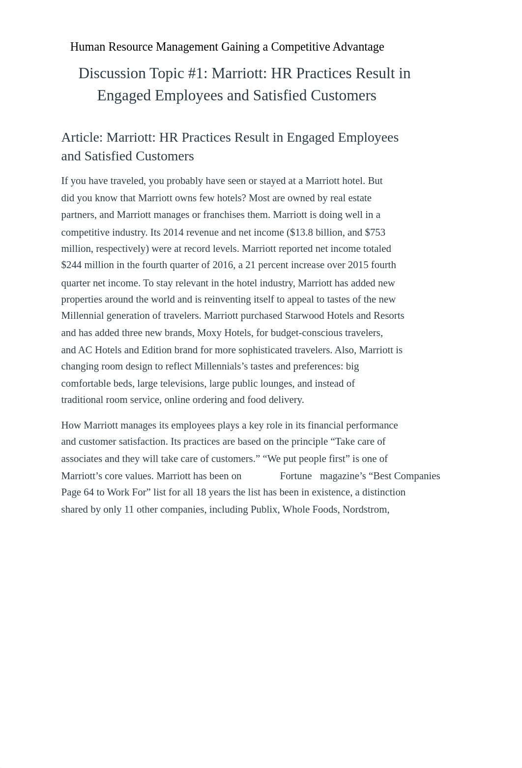 Discussion Topic #1_ Marriott_ HR Practices Result in Engaged Employees and Satisfied Customers.pdf_dg4q9i7bzm1_page1