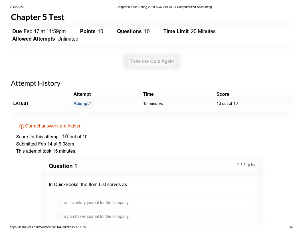 Chapter 5 Test_ Spring 2020 ACC 215 DL01 Computerized Accounting.pdf_dg59j8hz2jz_page1