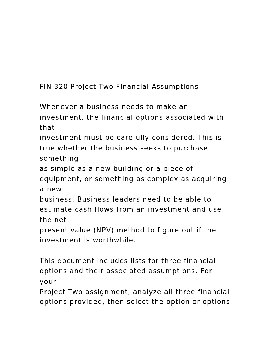 FIN 320 Project Two Financial Assumptions  Whenever a bu.docx_dg5f5nxfnin_page2