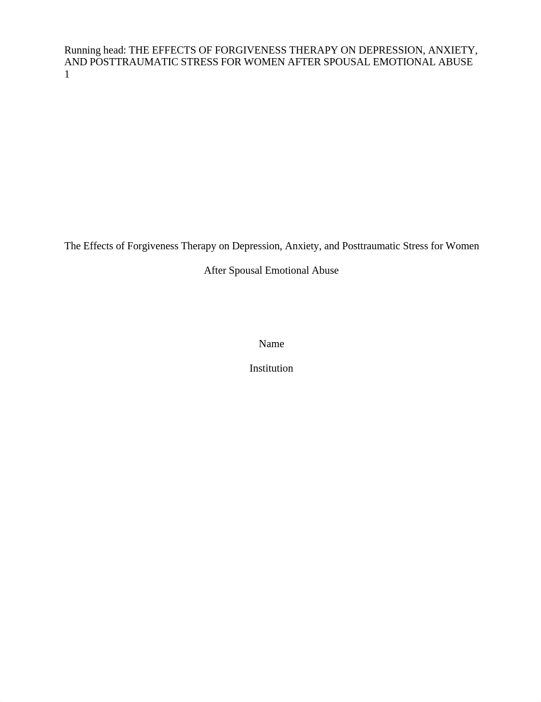 APA The Effects of Forgiveness Therapy on Depression, Anxiety, and Posttraumatic Stress for Women Af_dg5zfandfy0_page1