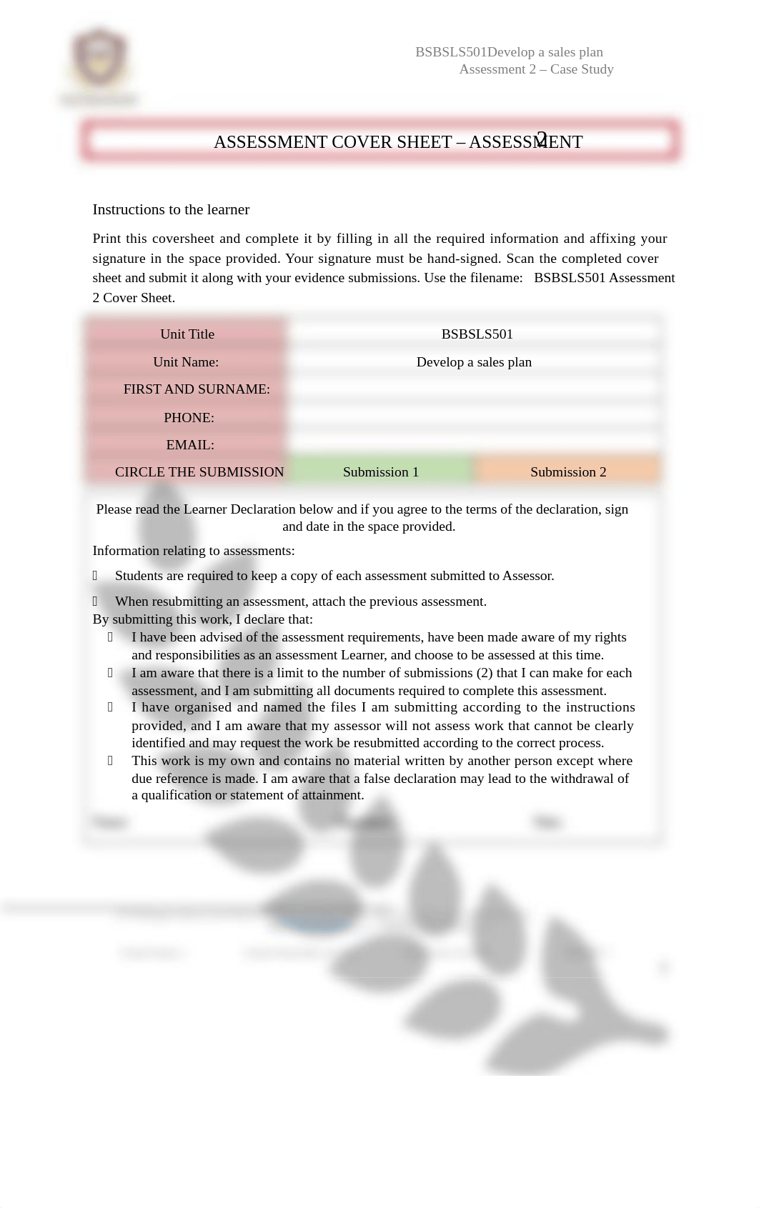 BSBSLS501 - Asseessment 2- V2 - Jan 2019.docx_dg6f516shgq_page1