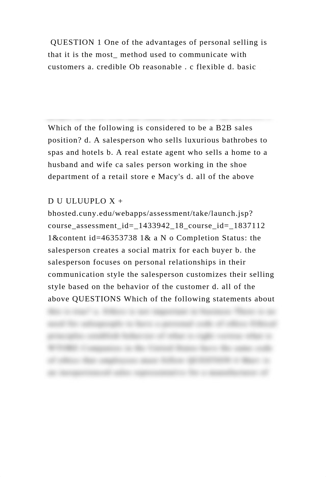 QUESTION 1 One of the advantages of personal selling is that it is th.docx_dg6j4pv9mkc_page2