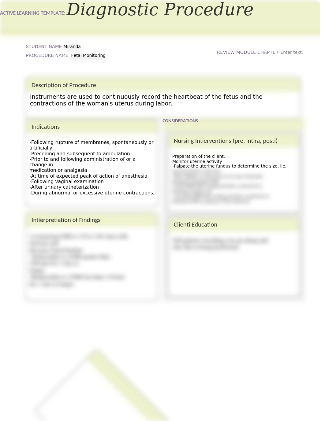 ATI Diagnostic Procedure Template fetal monitoring.docx_dg6og187xi6_page1