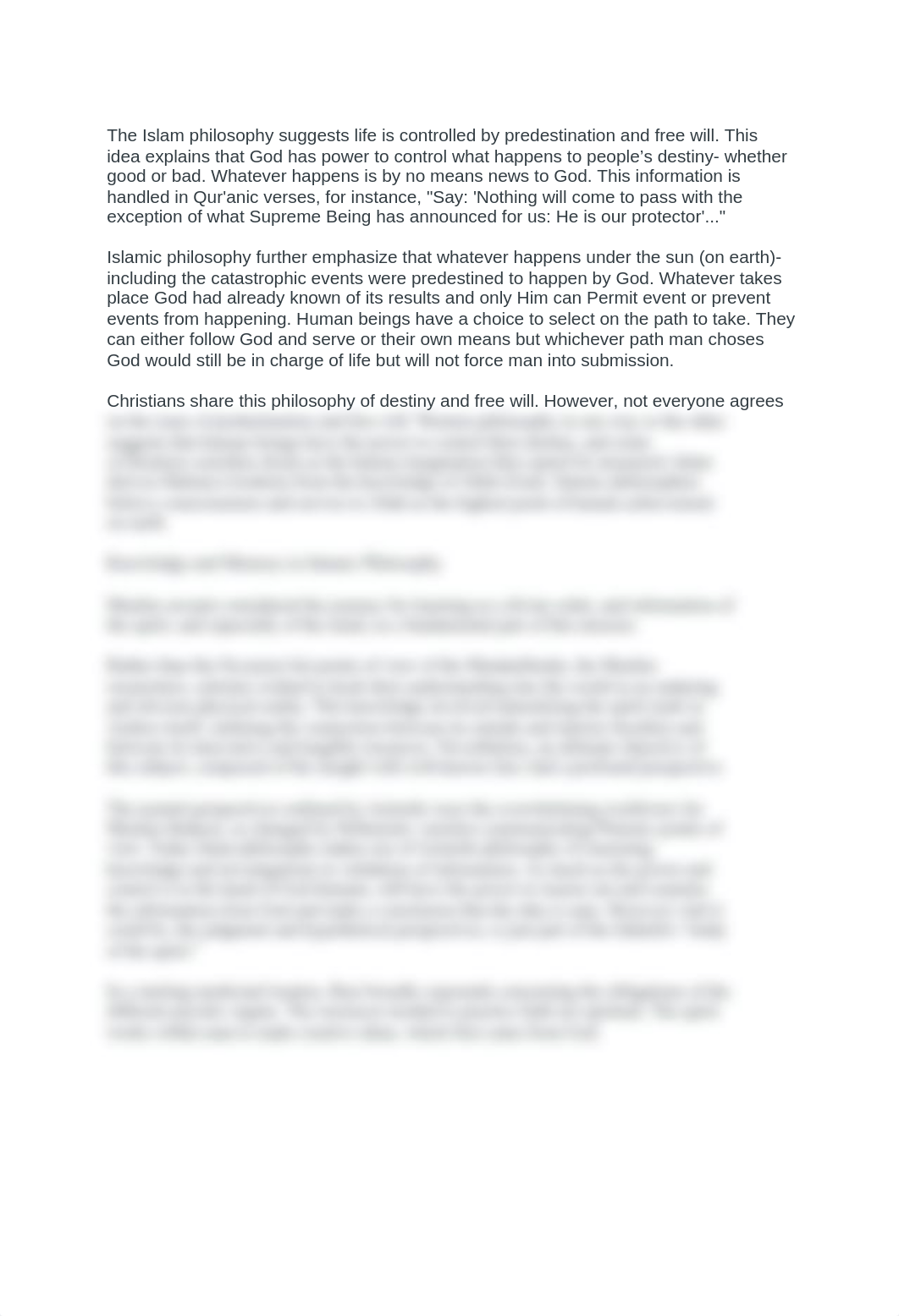 The Islam philosophy suggests life is controlled by predestination and free will.docx_dg6p7iqnkuu_page1
