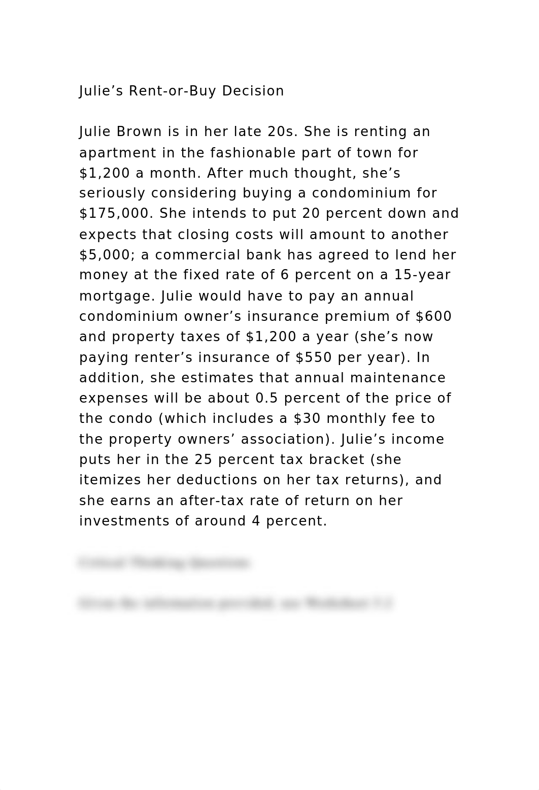 Julie's Rent-or-Buy DecisionJulie Brown is in her late 20s. She .docx_dg77xrykne1_page2