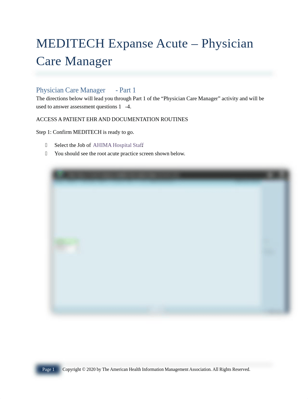 MEDITECH Expanse Acute - Physician Care Manager Instructions 090920.pdf_dg7lby05900_page1