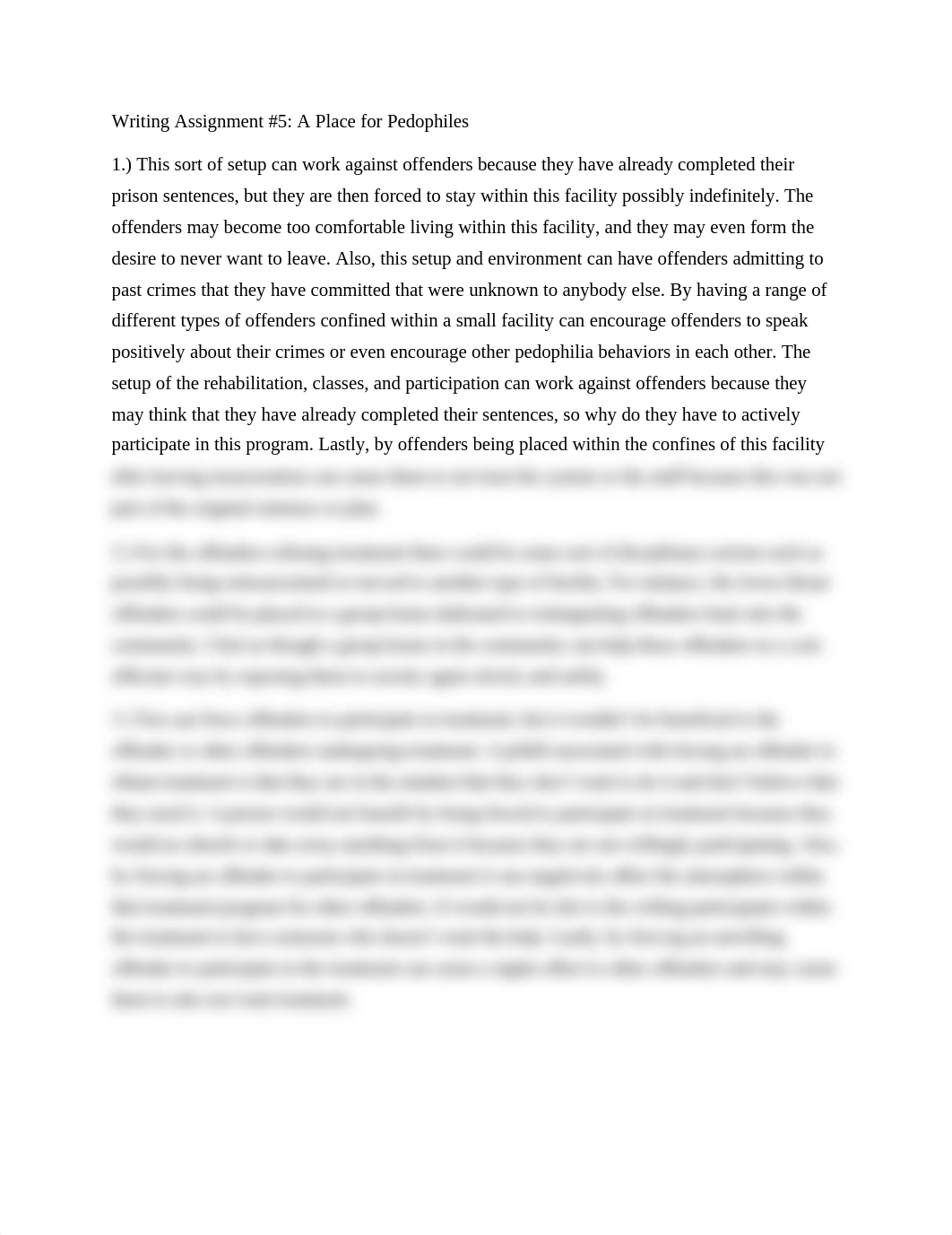 Writing Assignment #5: A Place for Pedophiles_dg8d9e42ww2_page1