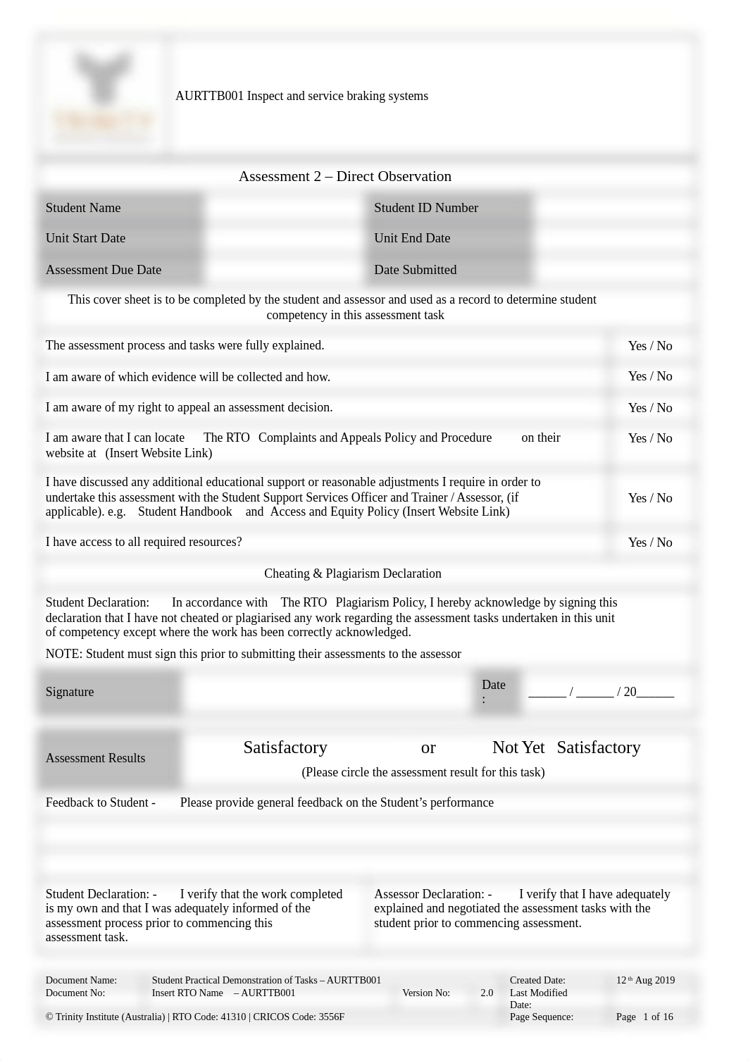 AURTTB001_Assessment 2 Practical Demonstration Tasks_V2.docx_dg8dtdtf571_page1