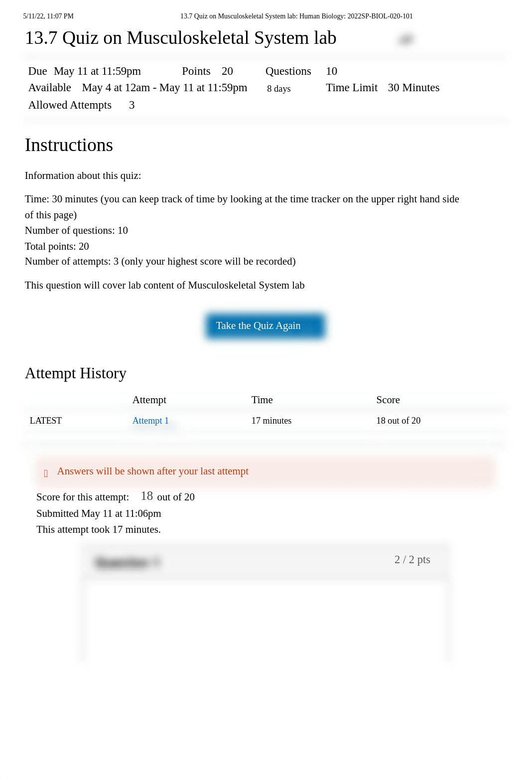 13.7 Quiz on Musculoskeletal System lab_ Human Biology_ 2022SP-BIOL-020-101.pdf ly.pdf_dg8gbwtcp3p_page1