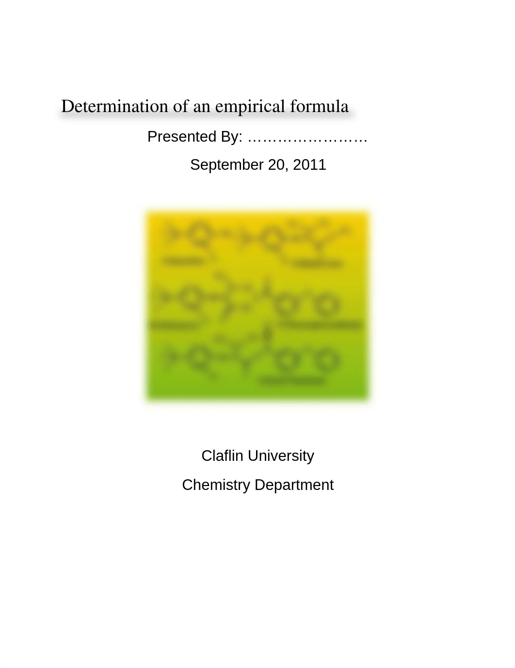 Lab Report: Determination of an empirical formula_dg8s1az18zo_page1