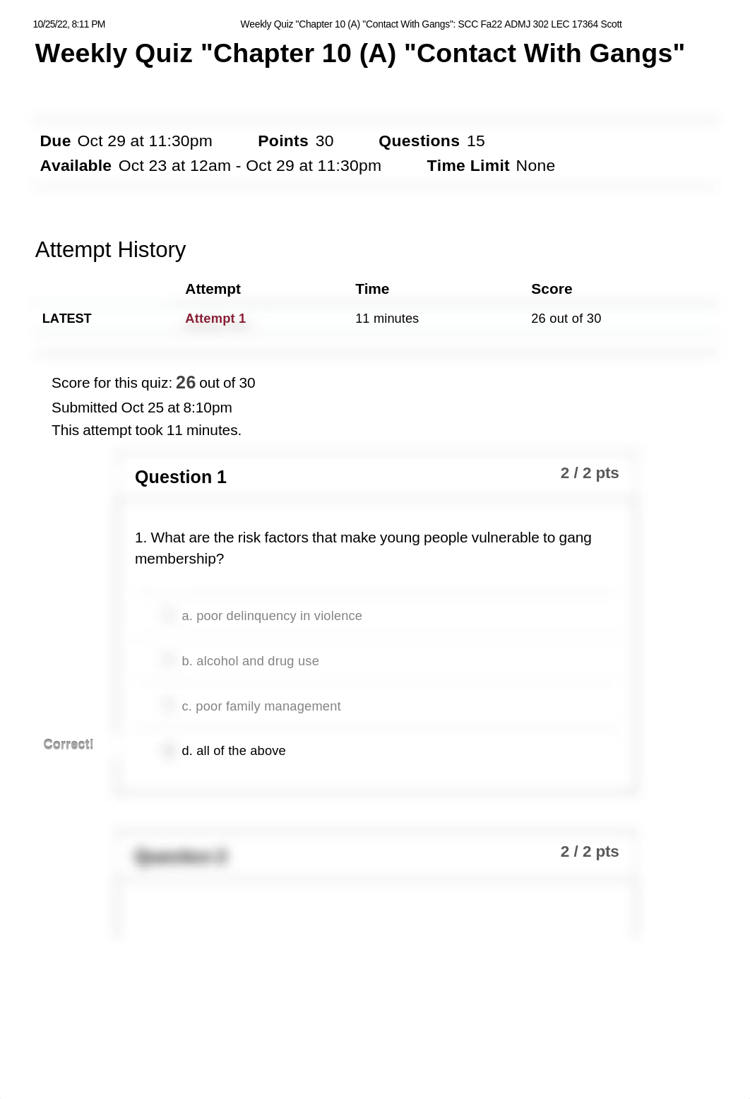 Weekly Quiz _Chapter 10 (A) _Contact With Gangs__ SCC Fa22 ADMJ 302 LEC 17364 Scott.pdf_dg8uo4gmfnv_page1