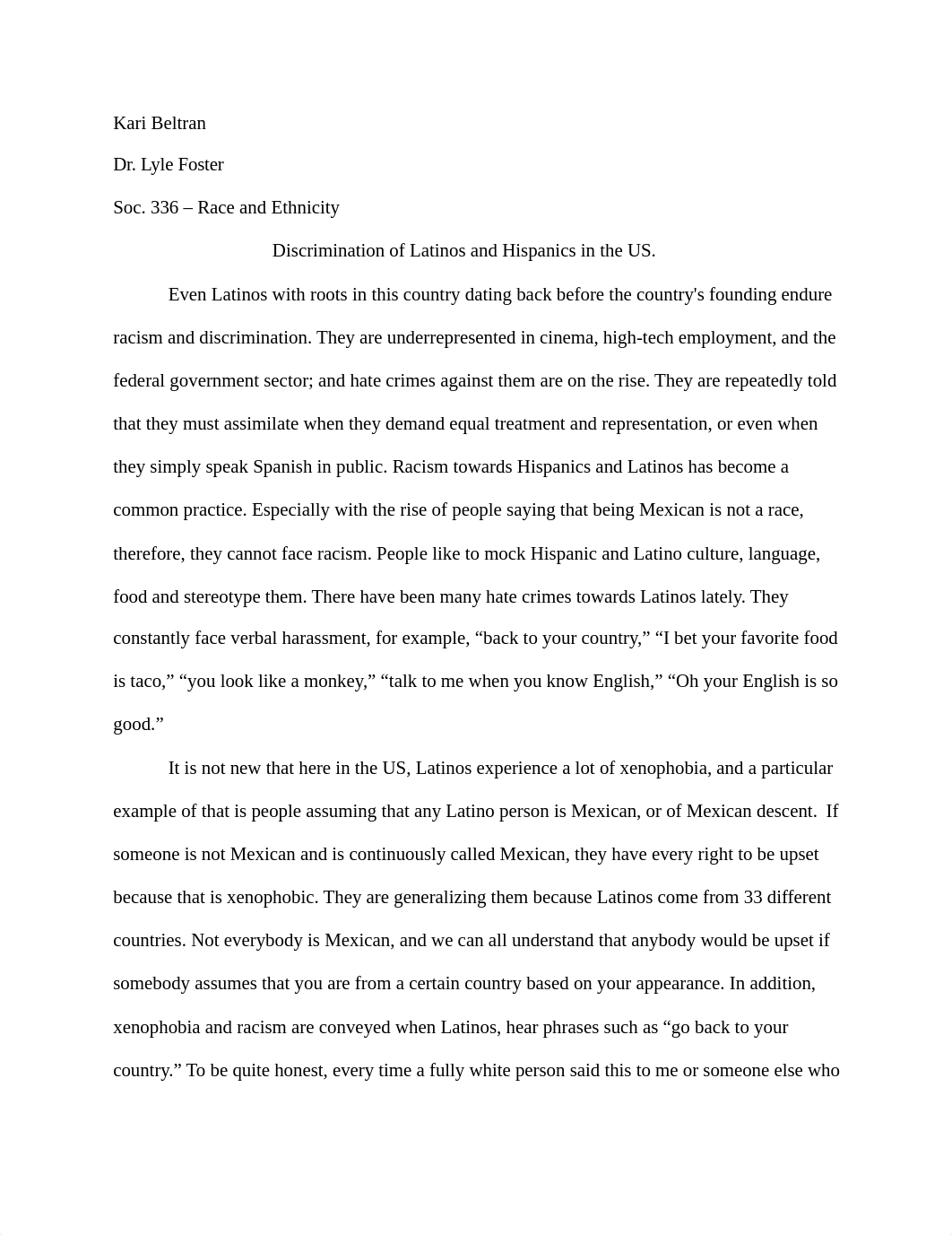 Discrimination of Latinos and Hispanics in the US. .docx_dg8z5fh3wx4_page1