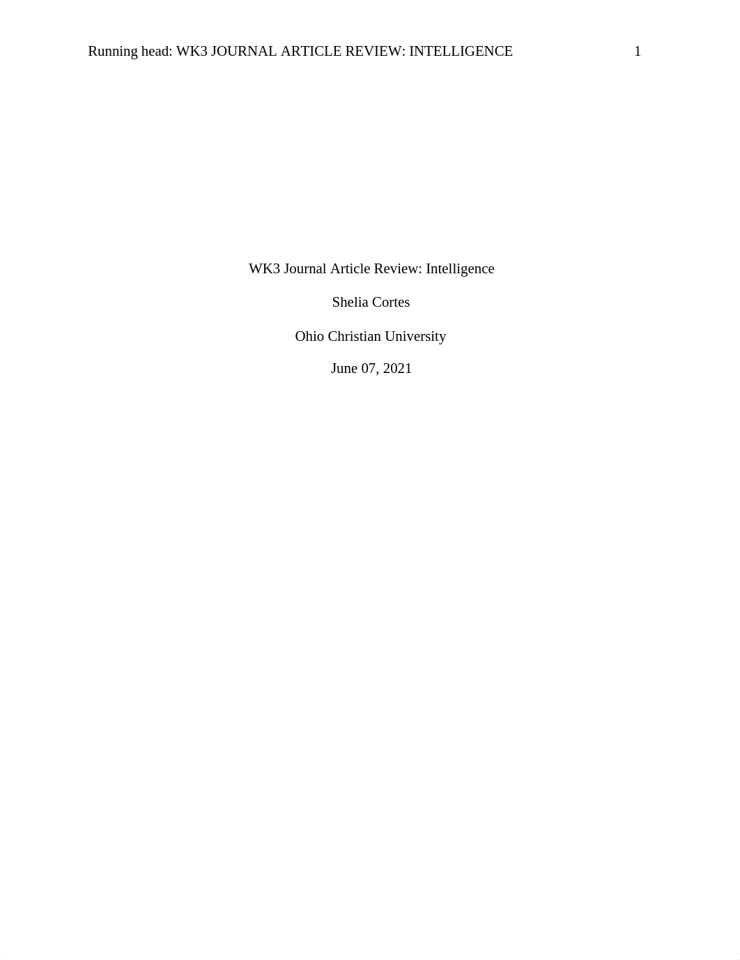 Shelia Cortes, WK3 Journal Article Review - Intelligence, PSY1020.docx_dg9ihxtghcm_page1